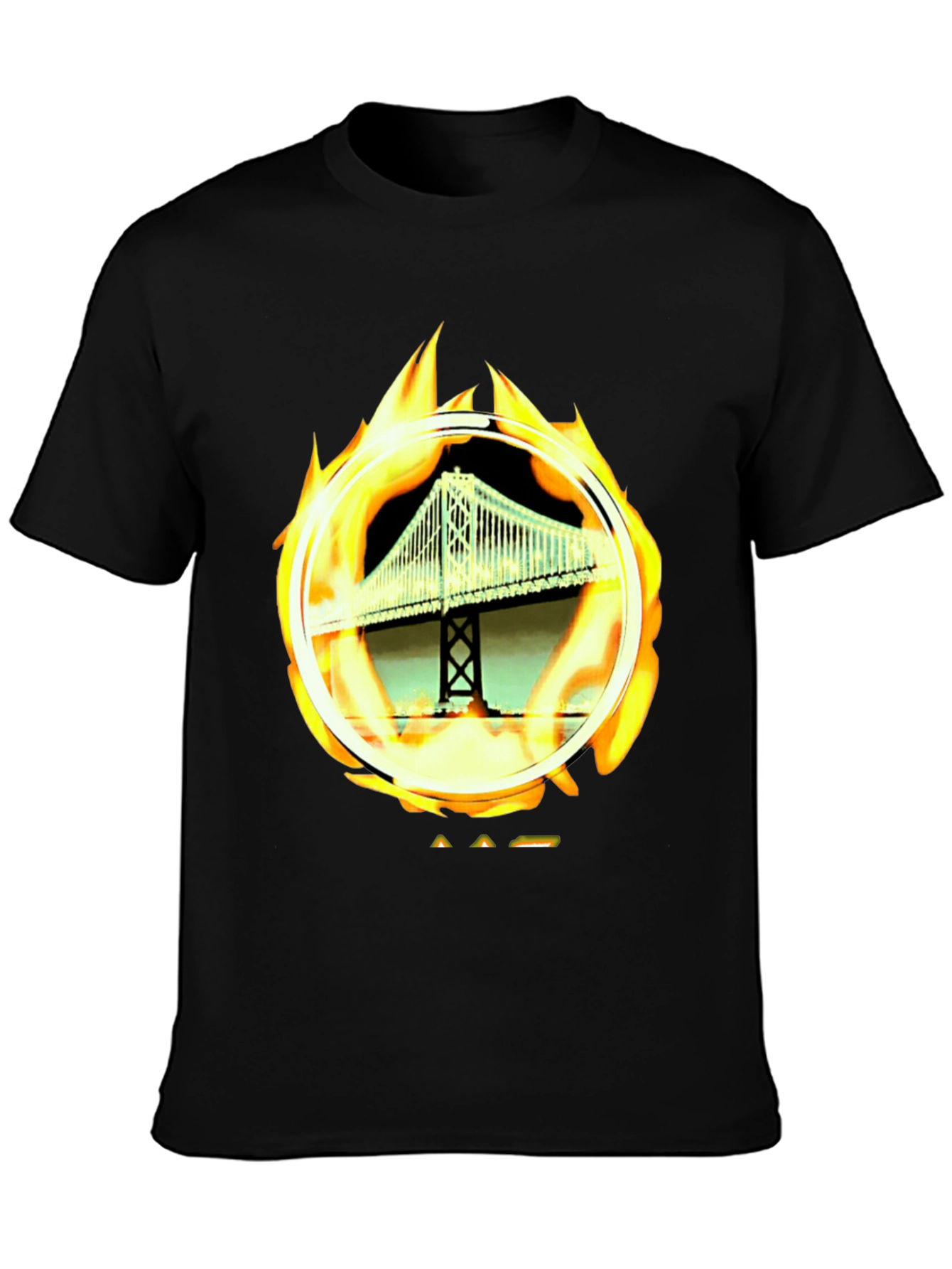 Black Bridge on Fire Graphic Tee - Classic Black view 3