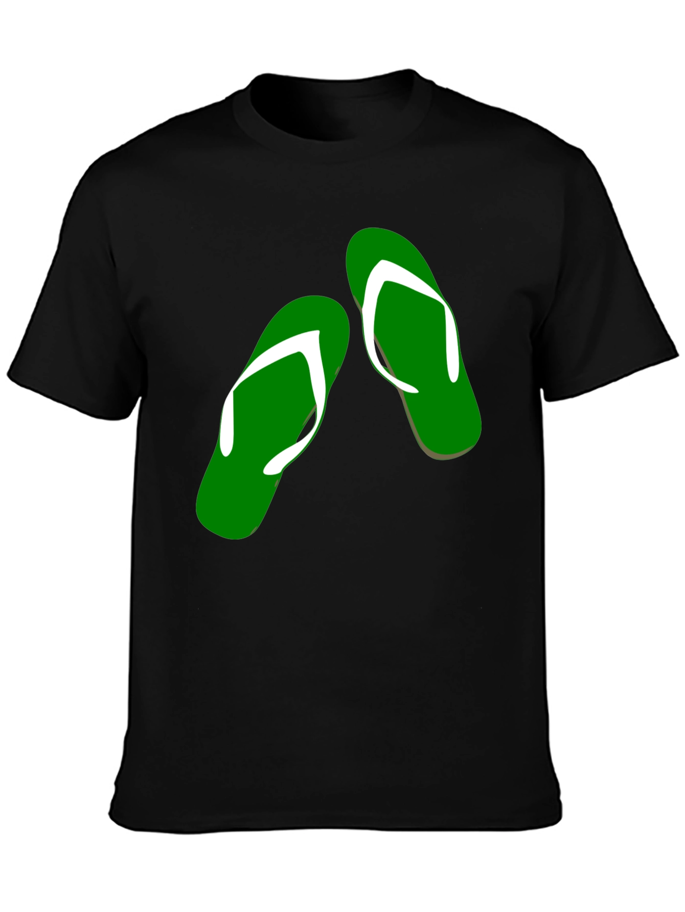Black Green Flip Flop Graphic Tee - Casual Style view 3