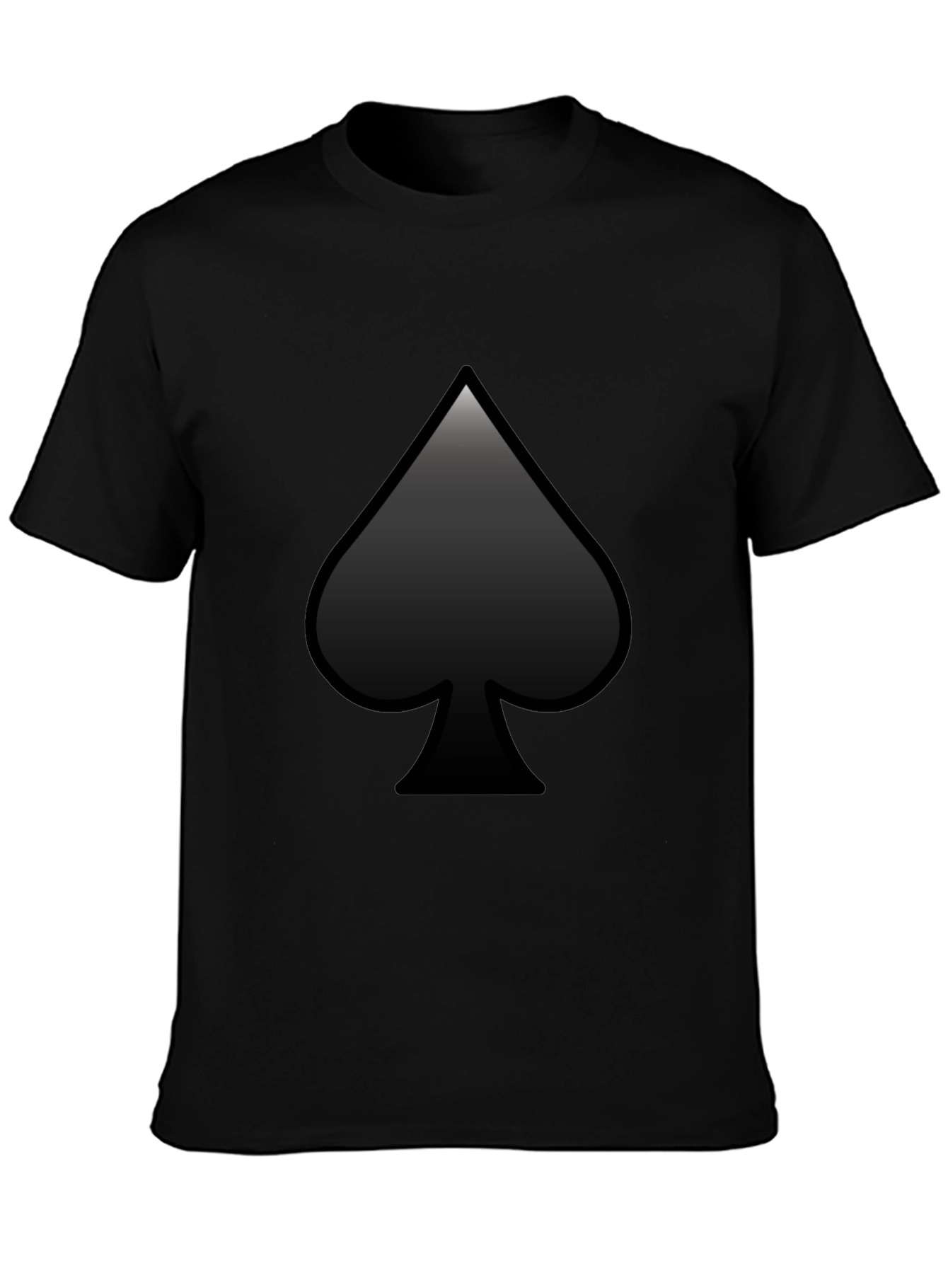 Black Men's Black Spade Graphic T-Shirt view 3