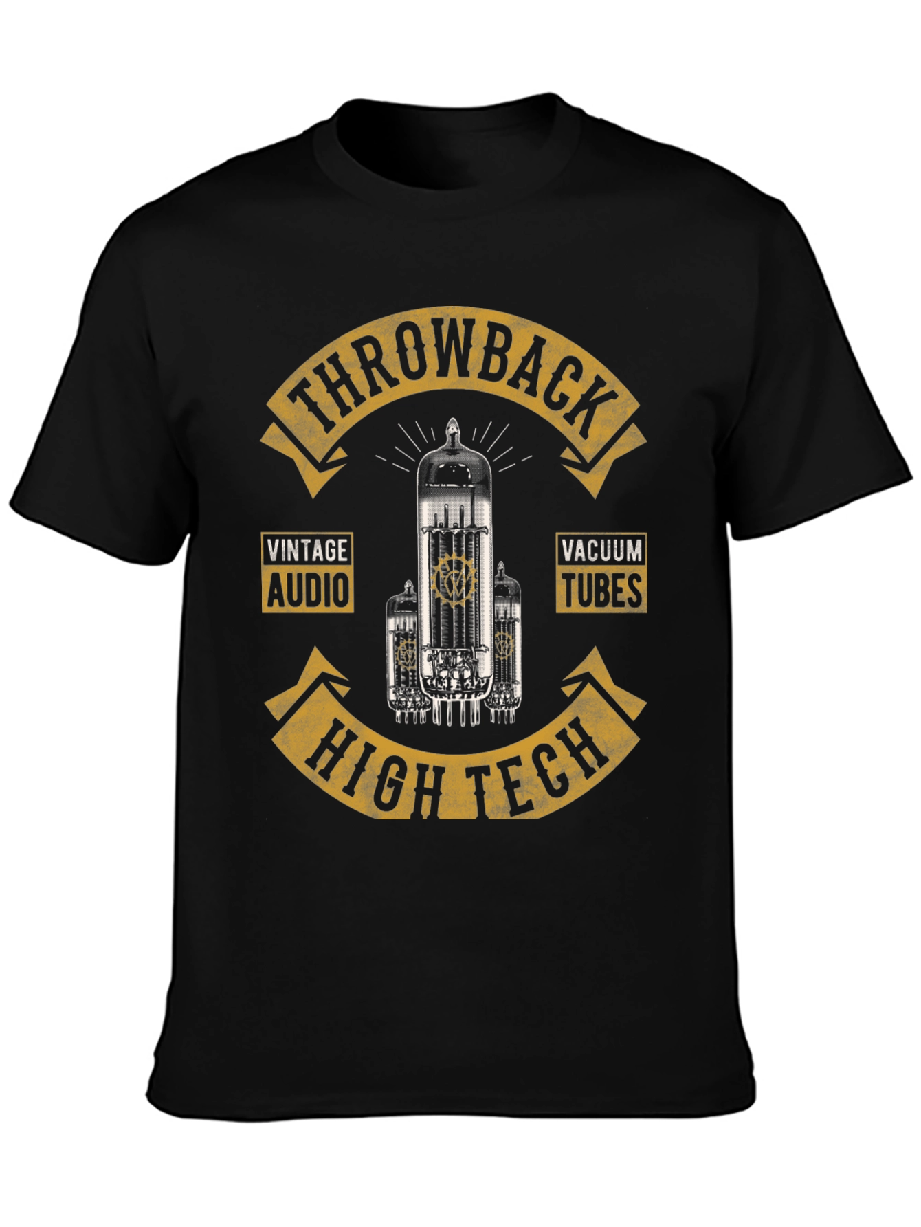 Black Retro Throwback Vacuum Tube T-Shirt view 3