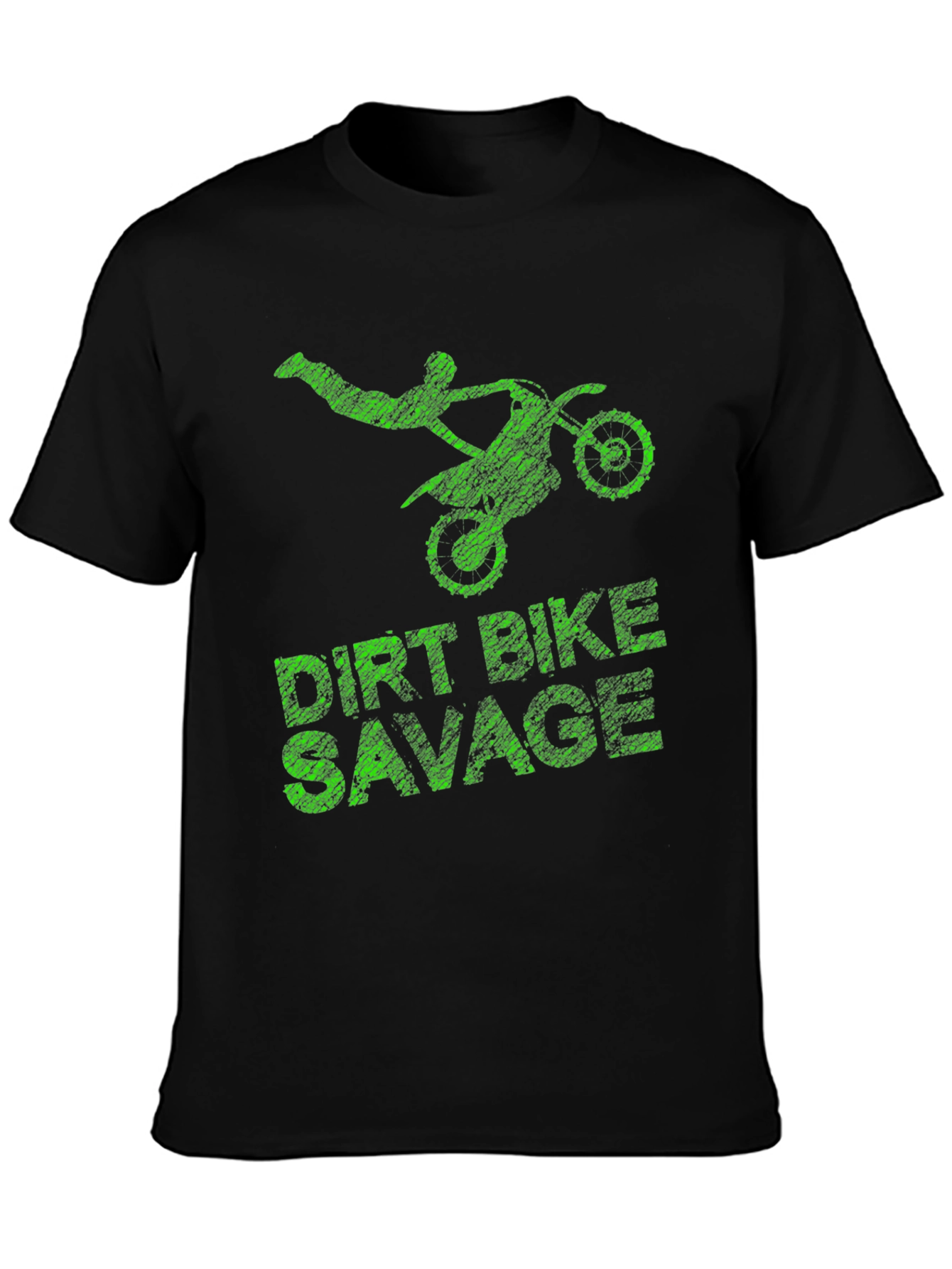 Black Dirt Bike Savage Graphic T-Shirt view 3