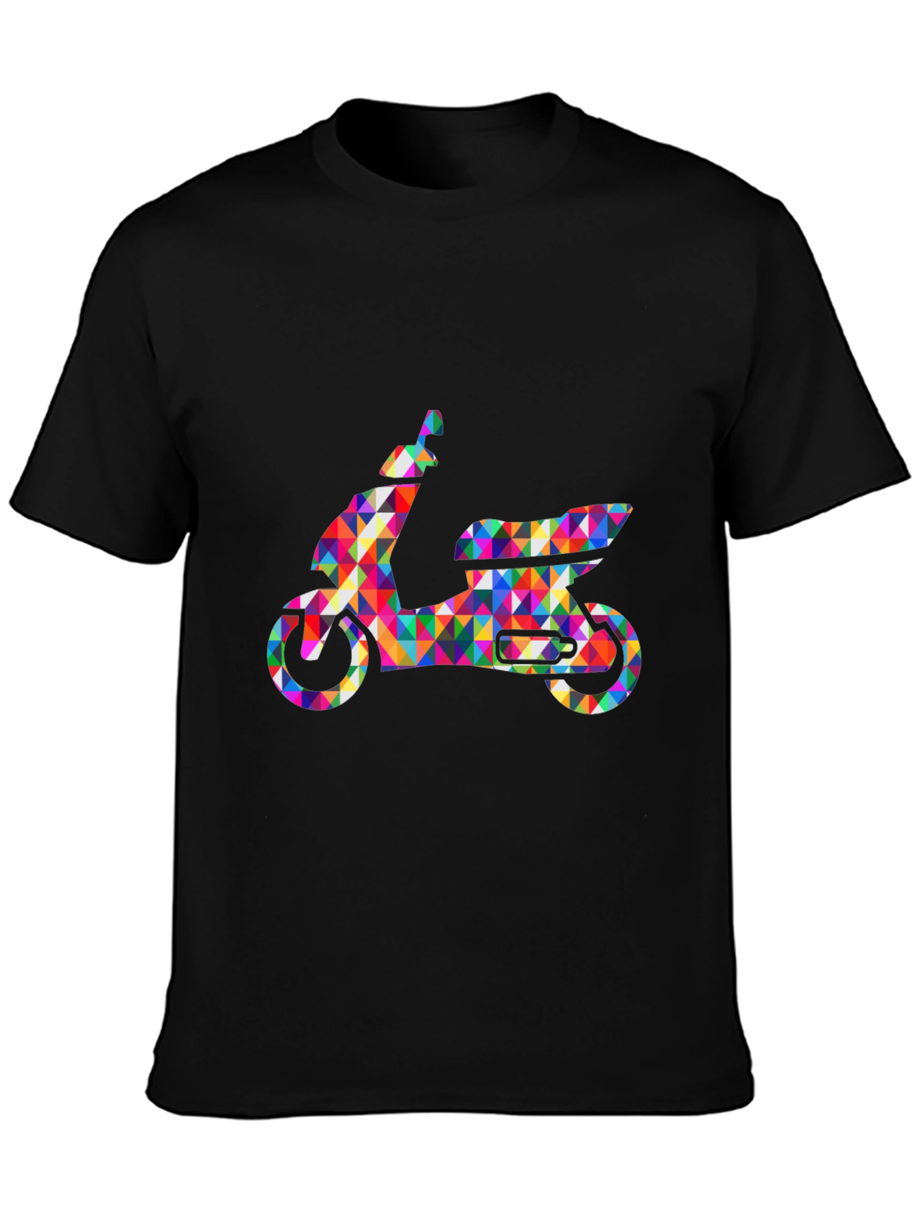 Black Geometric Scooter Graphic T-Shirt - Stylish Men's Tee view 3