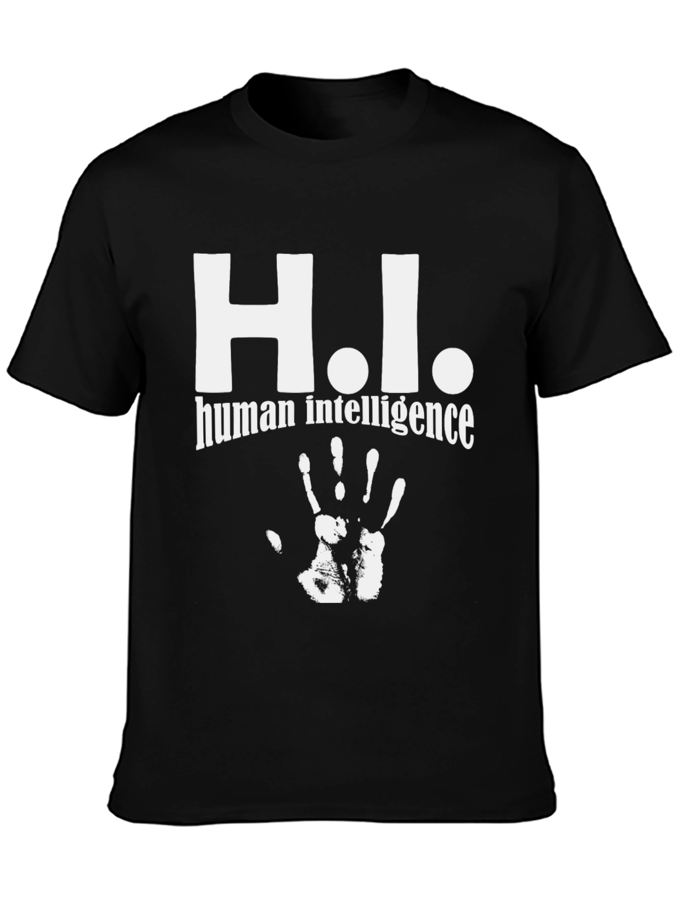 Black H.I. Human Intelligence Black Graphic Tee view 3