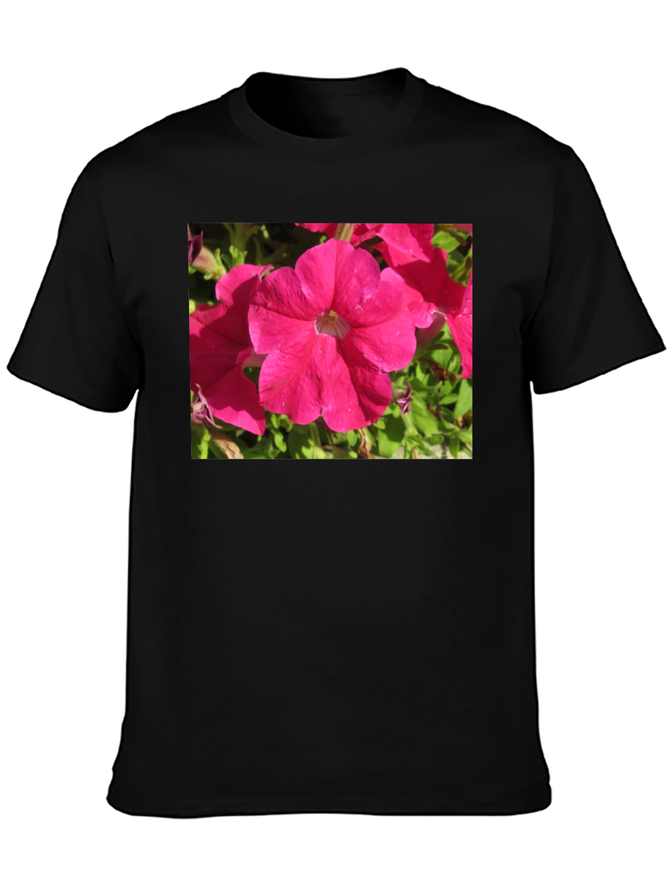 Black Floral Print Black T-Shirt view 3