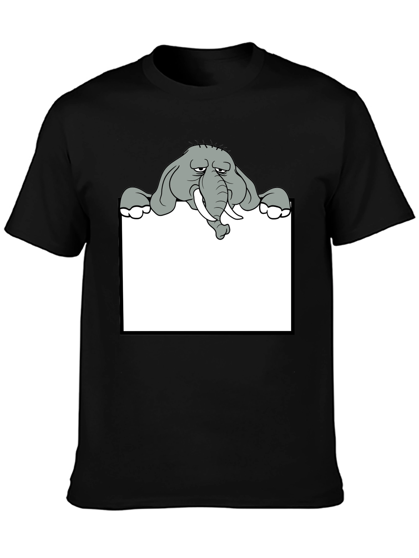 Black Elephant Peek-a-boo Graphic Tee - Unique Design view 3