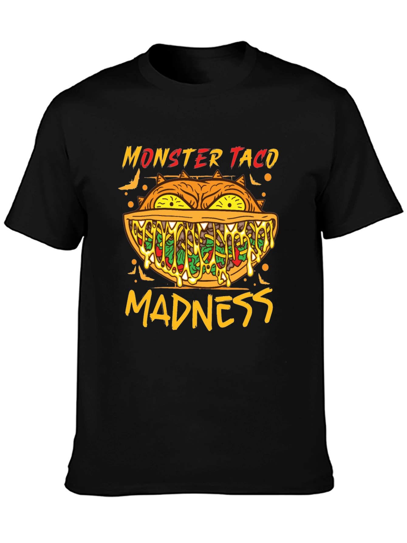 Black Monster Taco Madness Graphic Tee view 3