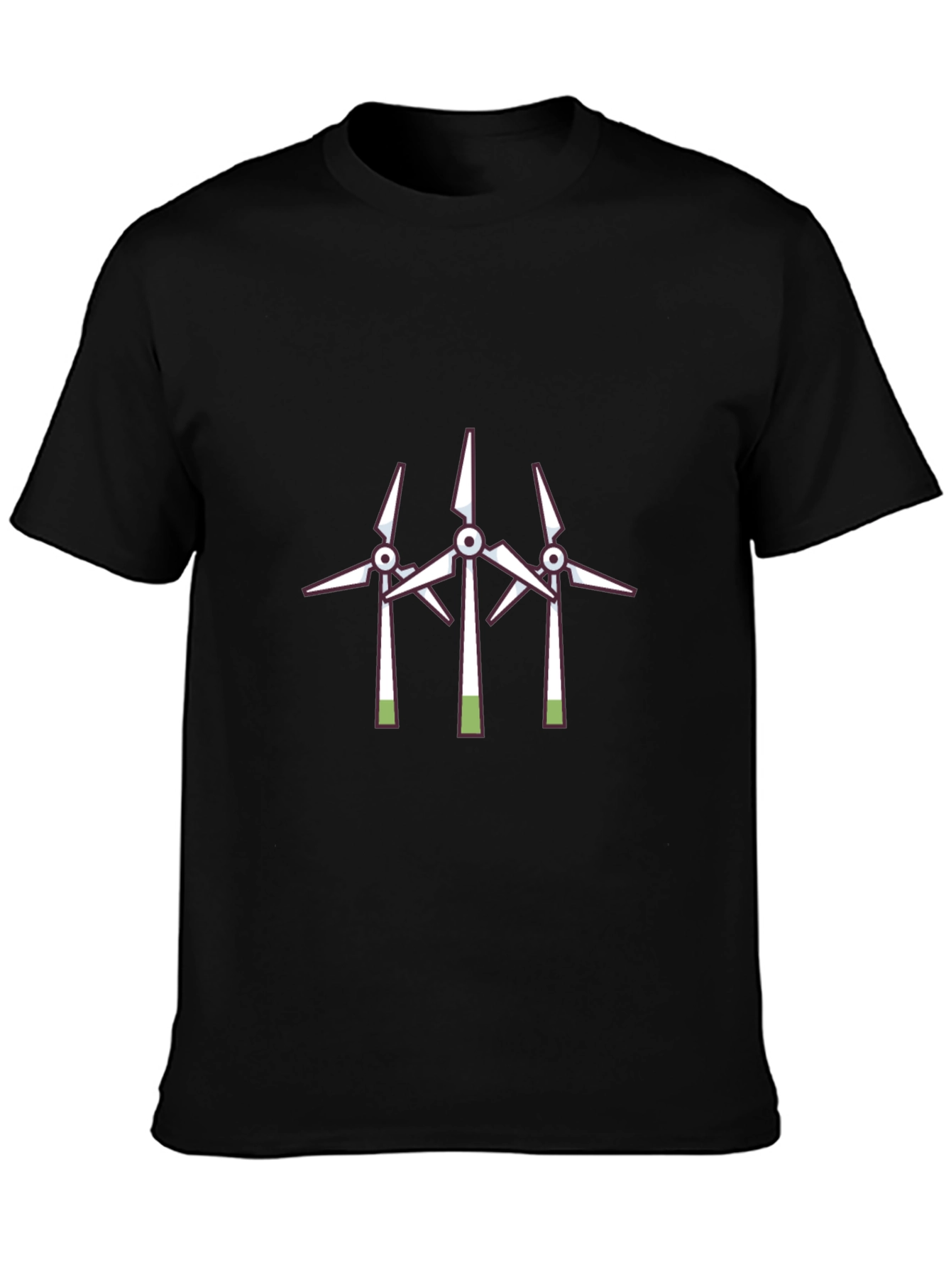 Black Wind Turbine Graphic Tee - Black view 3