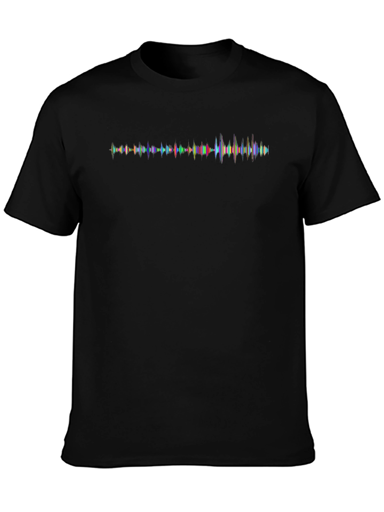 Black Colorful Sound Wave Black T-Shirt view 3