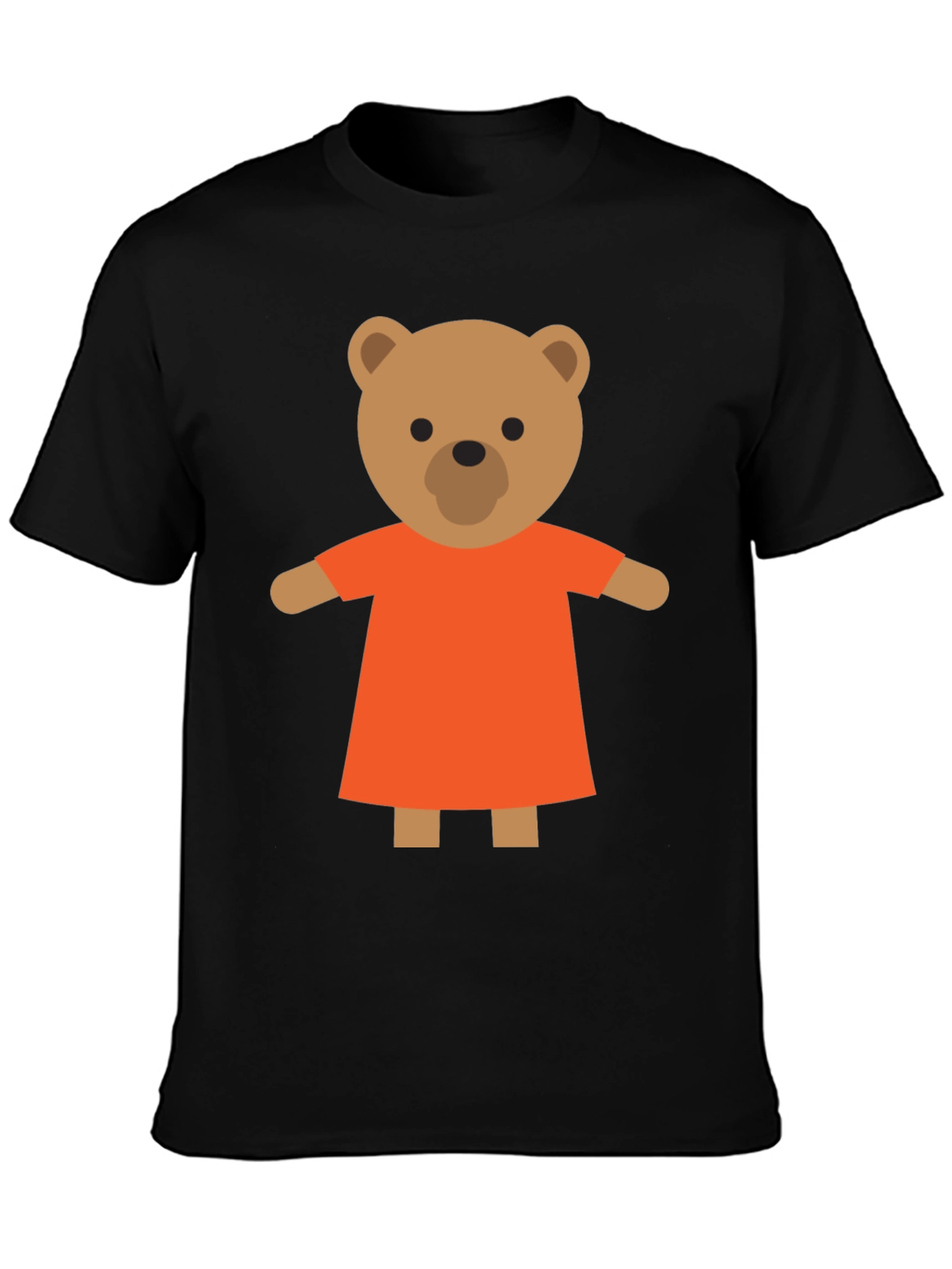 Black Cute Cartoon Teddy Bear T-Shirt view 3