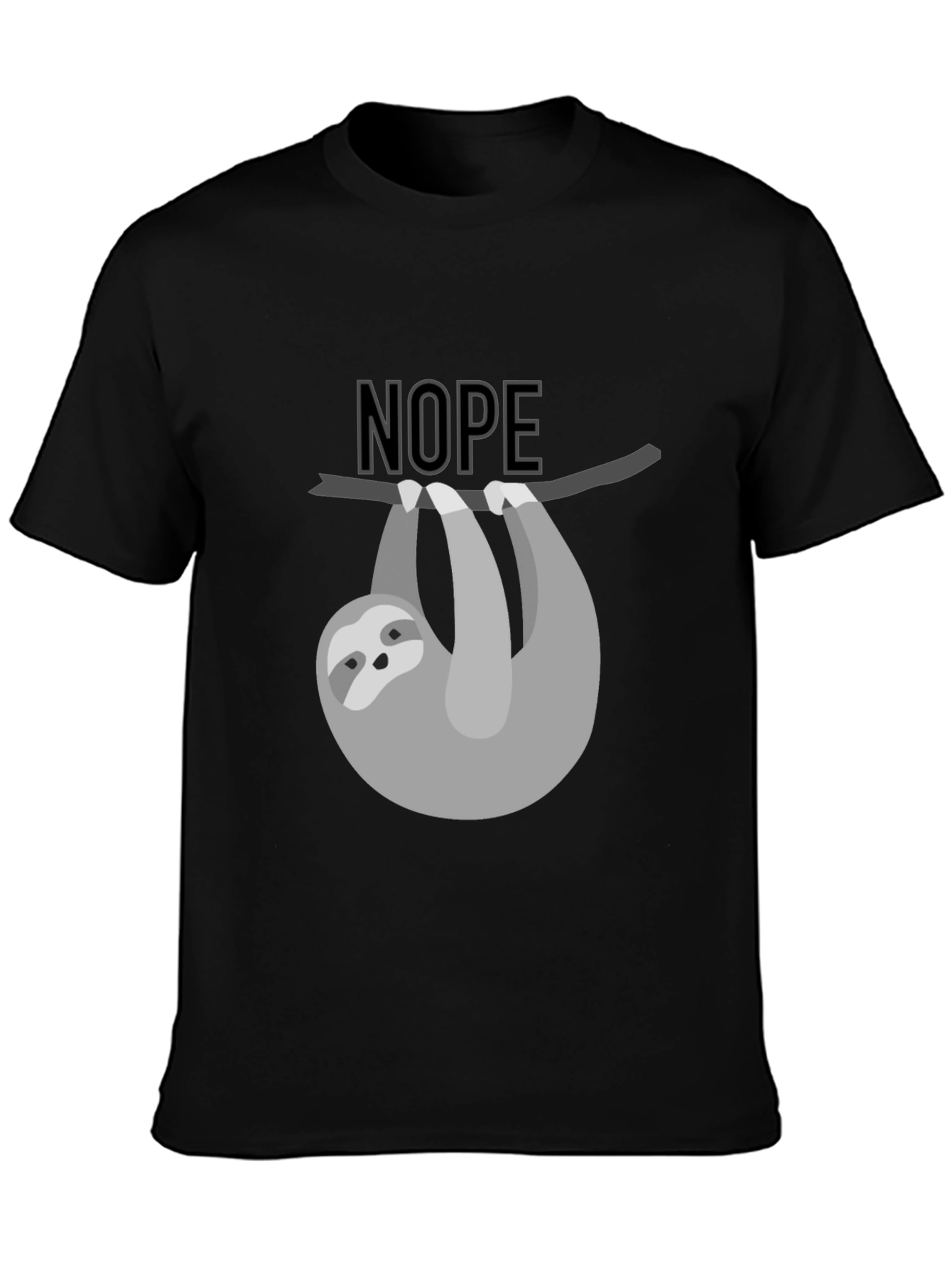 Black Nope Sloth Graphic Tee - Men's Black T-Shirt view 3