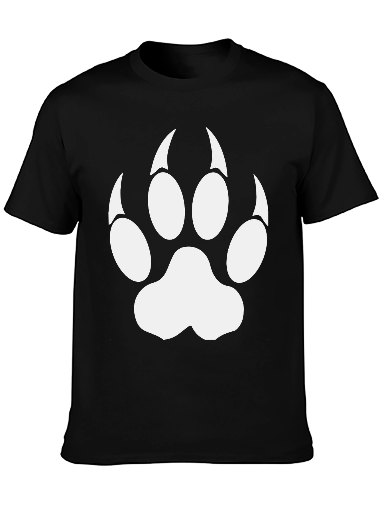 Black Cool Black T-Shirt with White Paw Print view 3