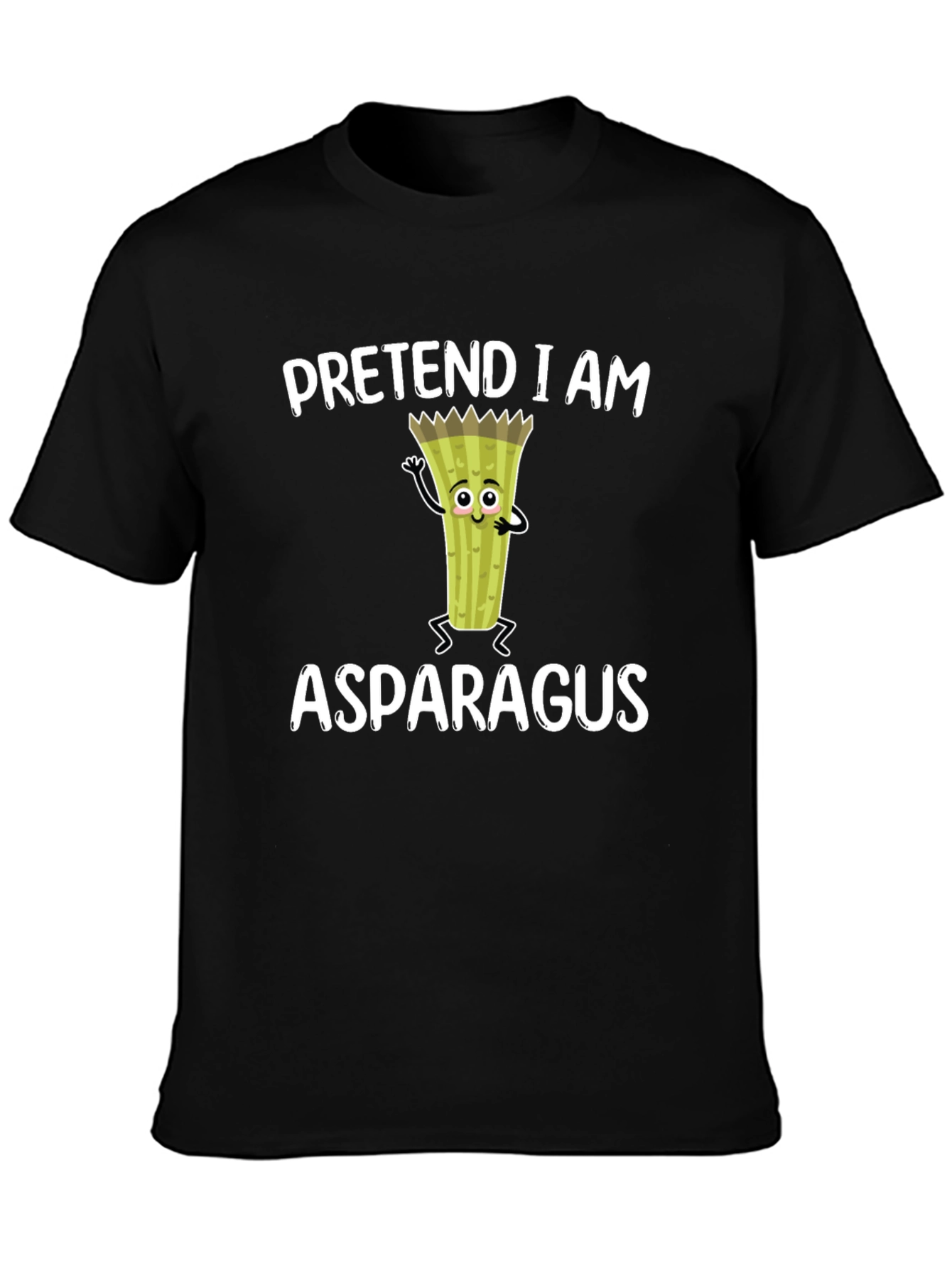 Black Pretend I am Asparagus Funny T-Shirt view 3