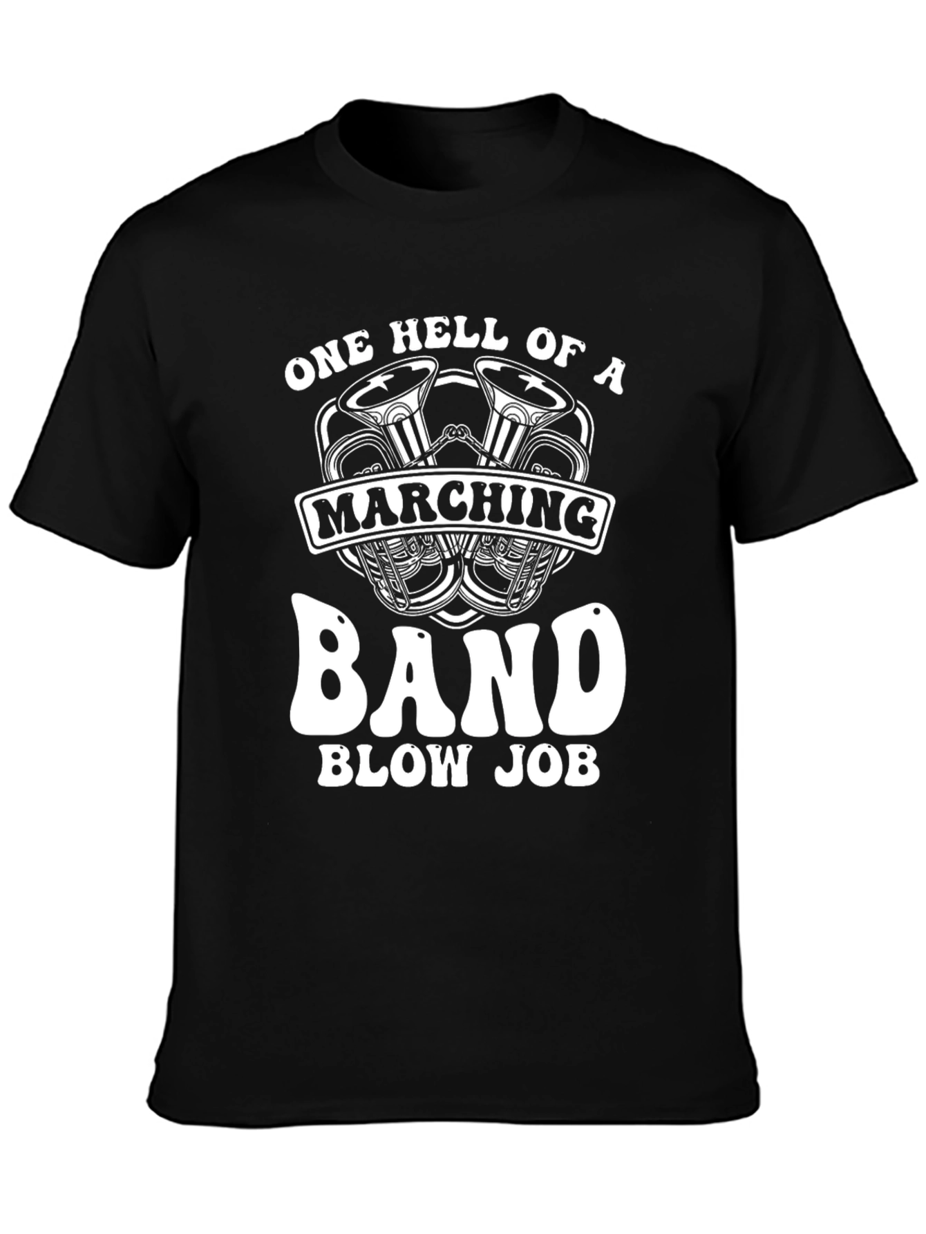Black One Hell of a Marching Band T-Shirt view 3