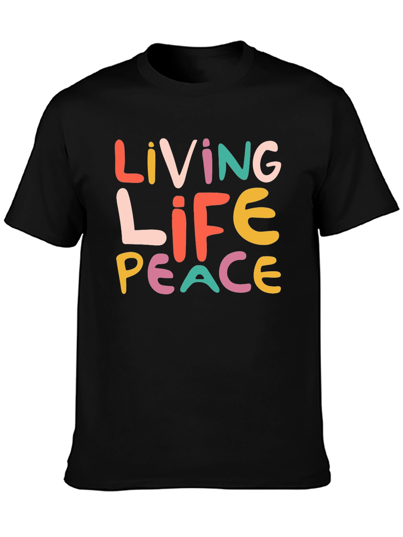 Black Living Life Peace Graphic T-Shirt - Unisex view 3