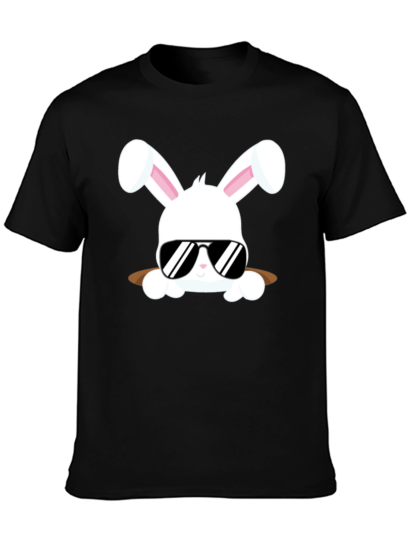 Black Cool Bunny Tee: Easter Style view 3