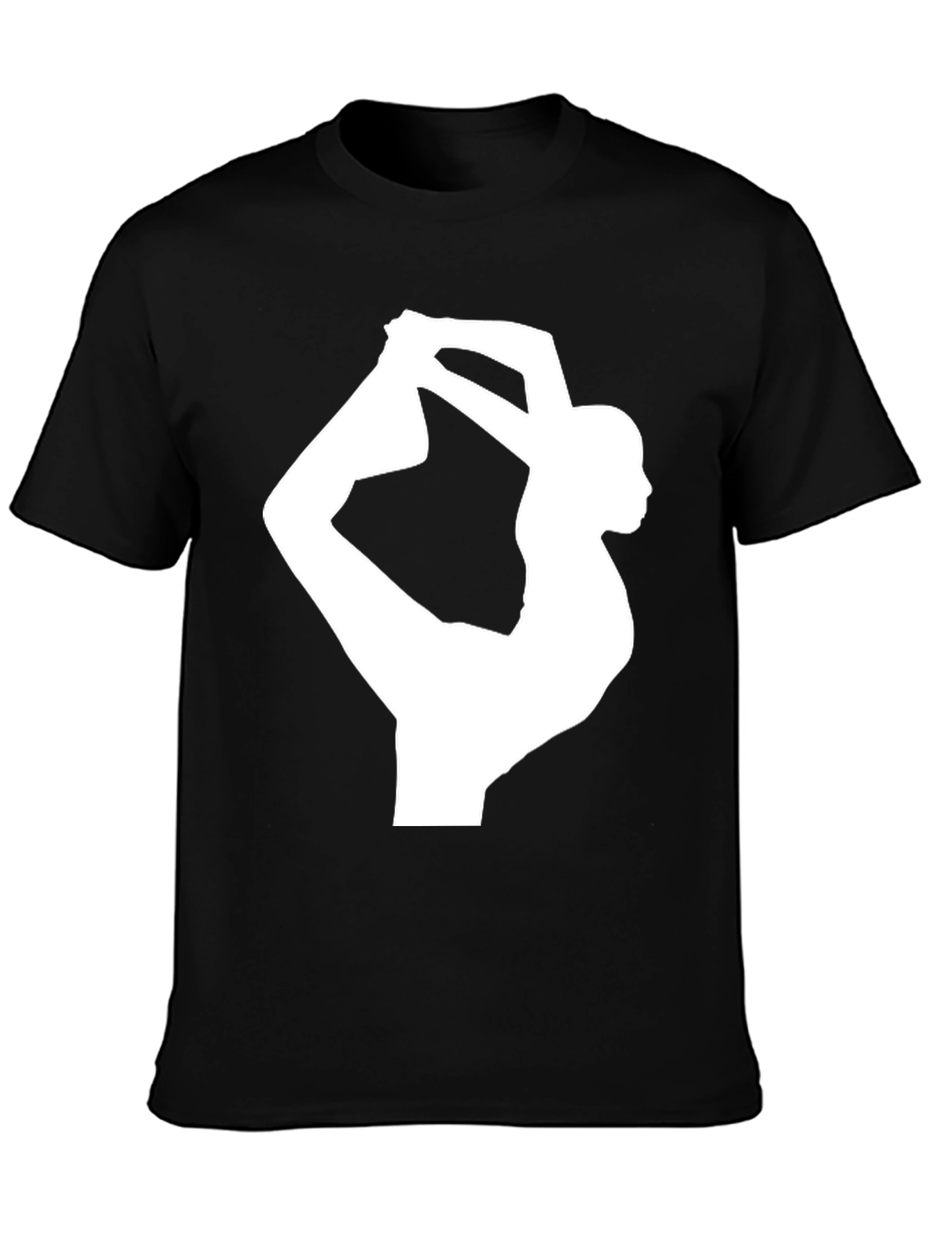 Black Yoga Pose Graphic Tee - Black Cotton Blend view 3