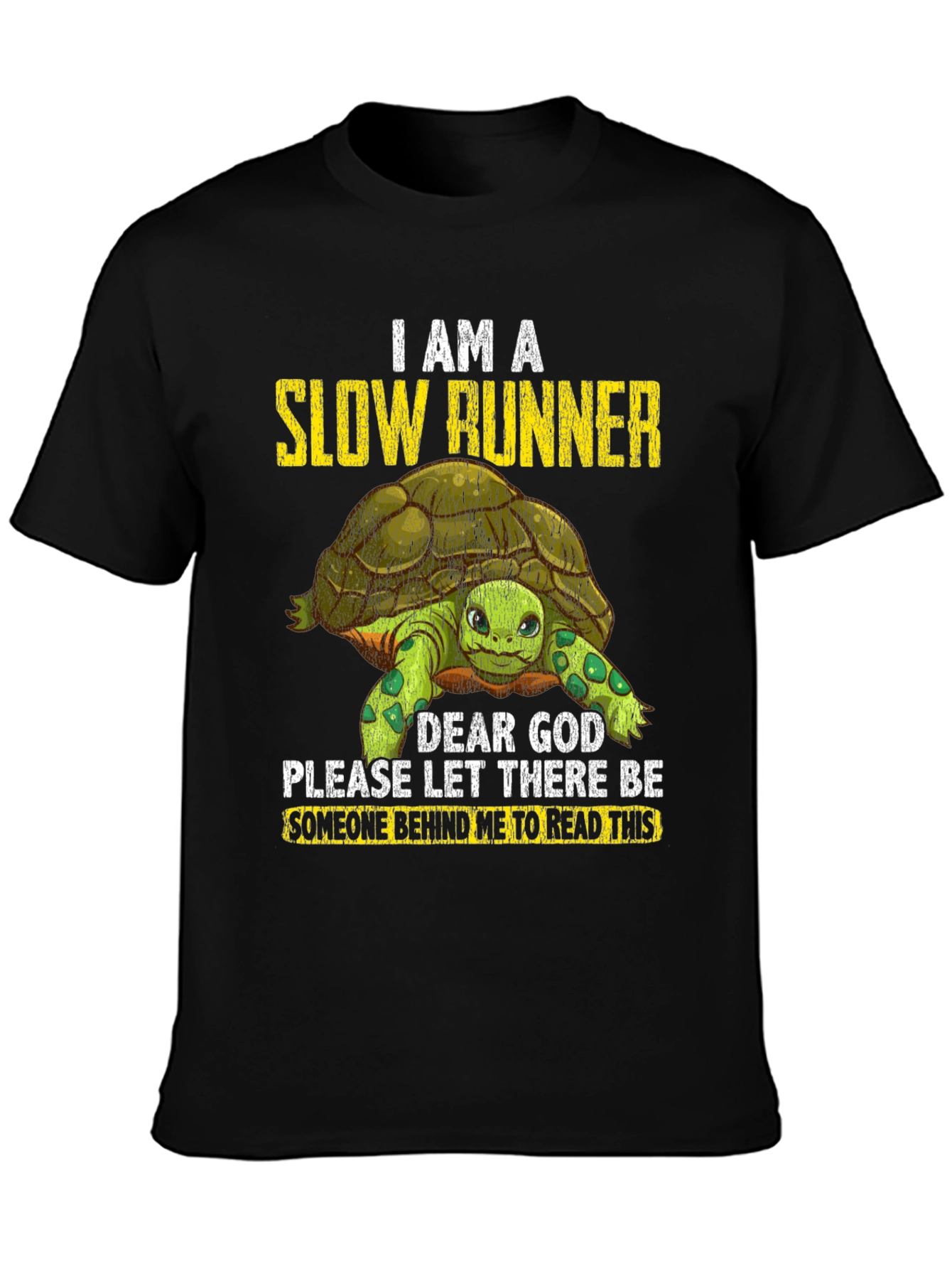 Black Slow Runner Turtle Graphic T-Shirt view 3