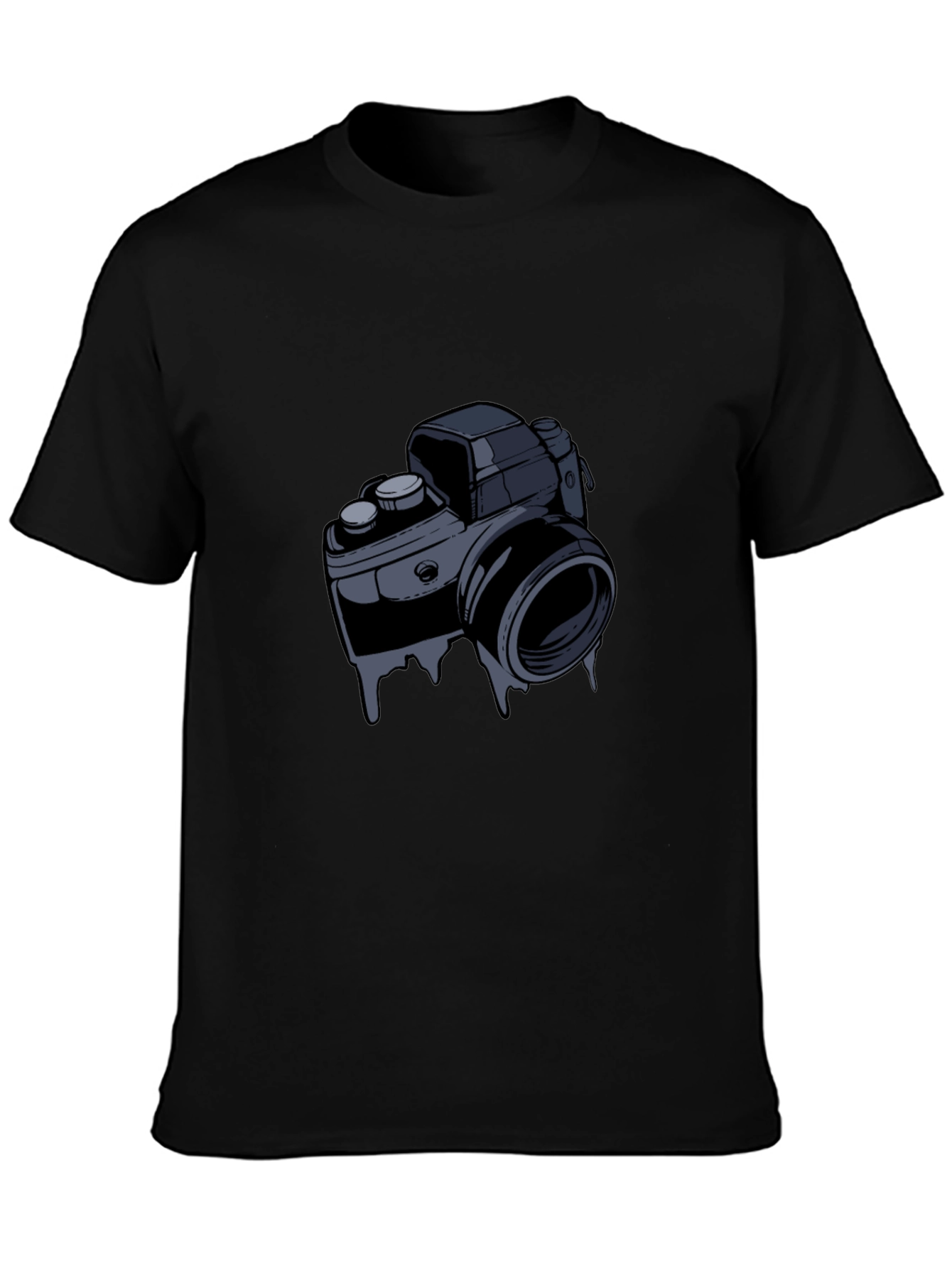 Black Retro Camera Graphic T-Shirt view 3