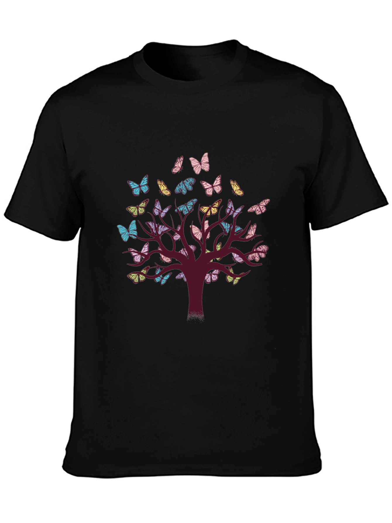 Black Butterfly Tree Graphic Tee - Unisex view 3