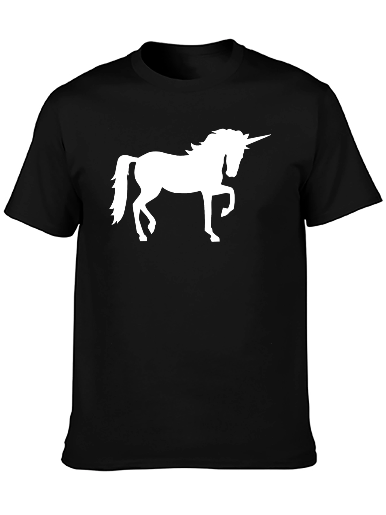 Black Unicorn Graphic Tee - Black Cotton Casual Shirt view 3