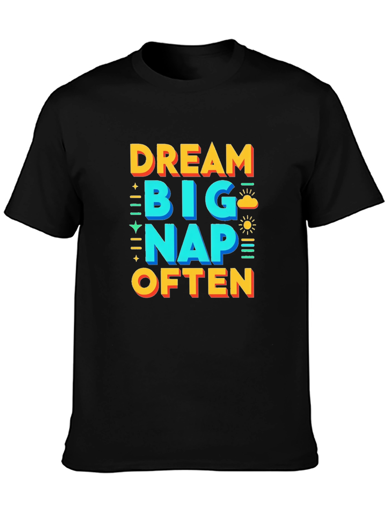Black Dream Big Nap Often Graphic T-Shirt view 3