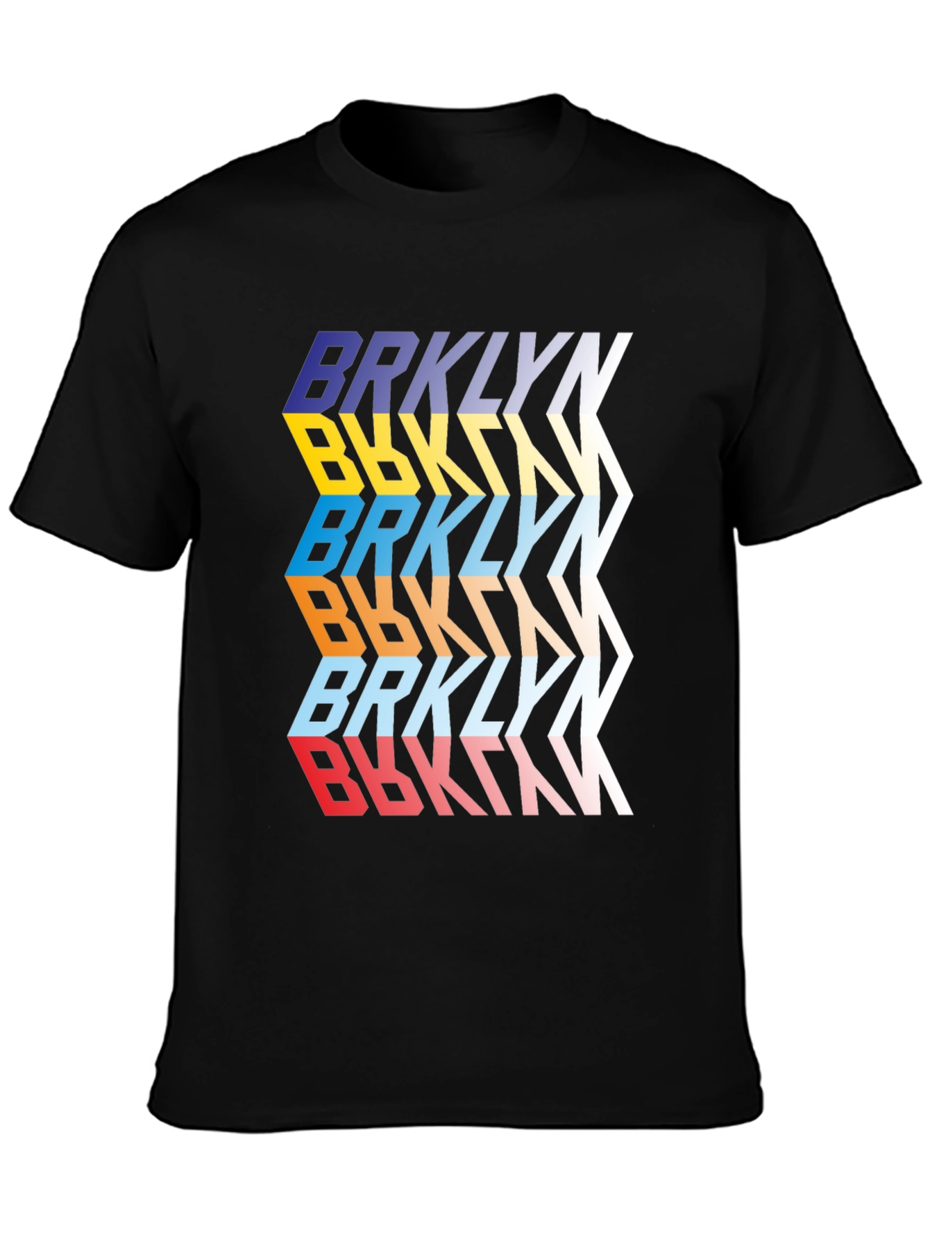Black Brooklyn Retro Graphic Print Men's Tee - Black view 3