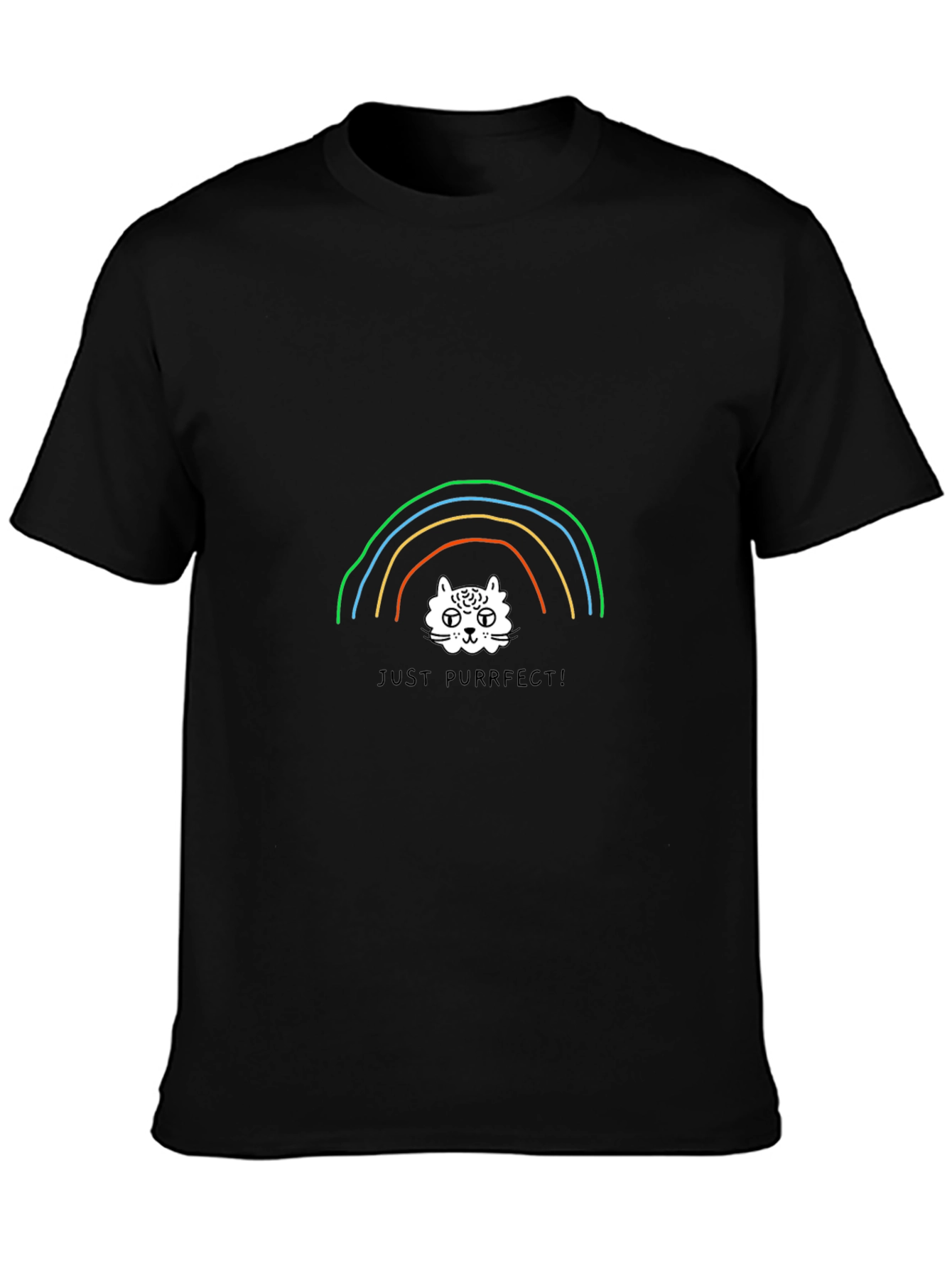 Black Rainbow Cat T-Shirt - Just Purrfect! view 3