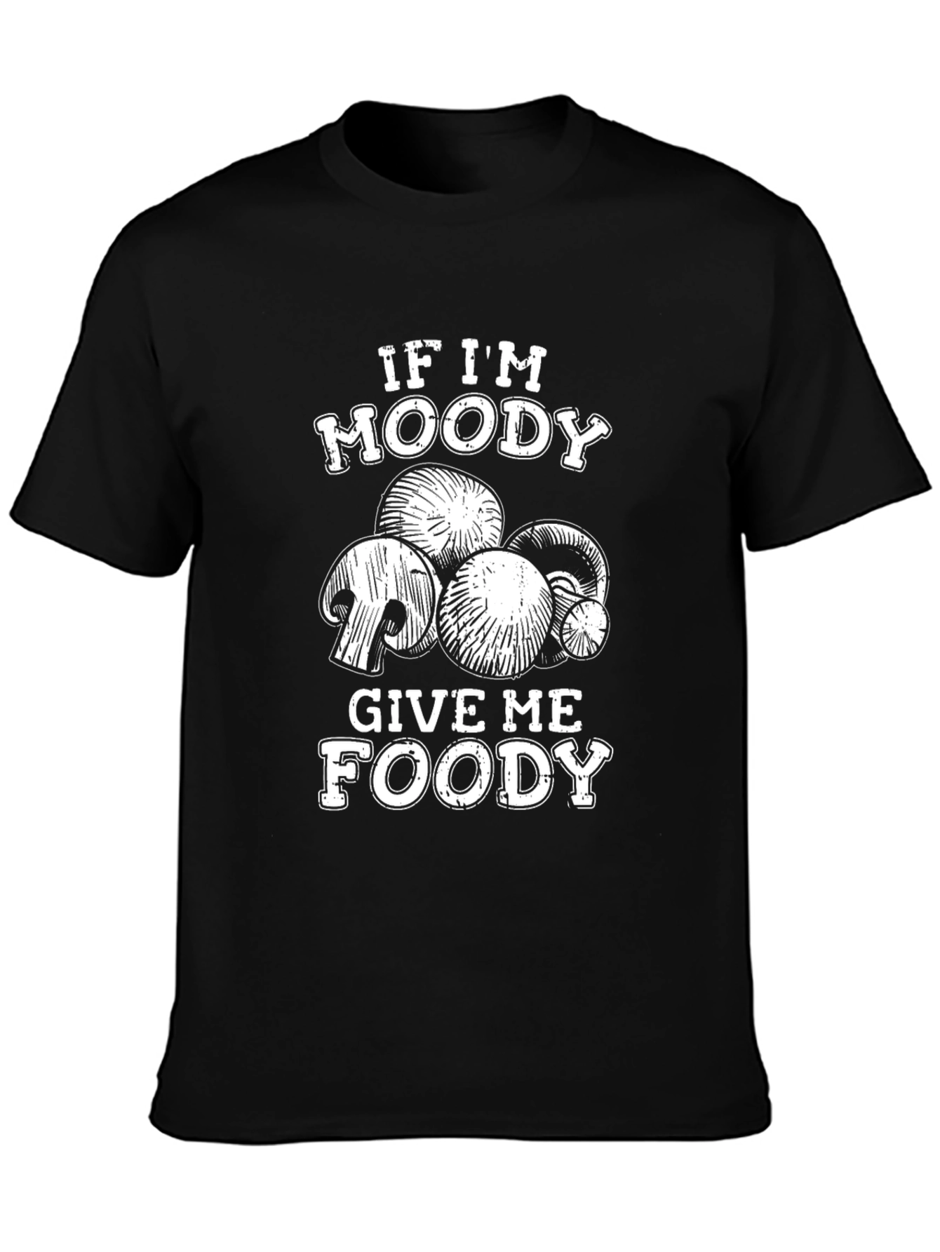 Black Funny Mushroom Graphic T-Shirt view 3