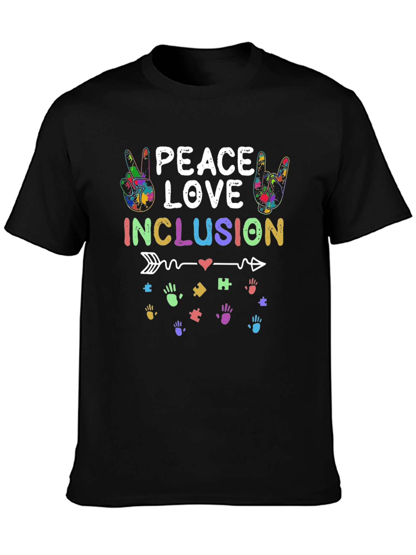 Black Peace Love Inclusion T-Shirt view 3