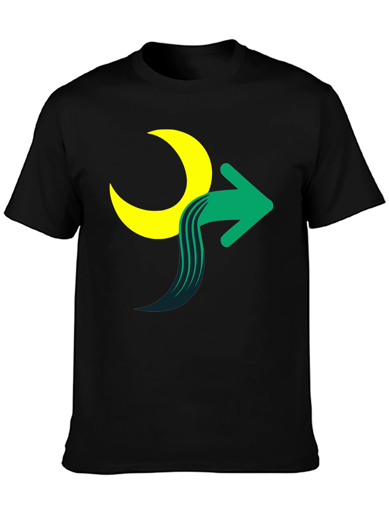 Black Moon Arrow Graphic Tee - Stylish Cotton Blend Shirt view 3