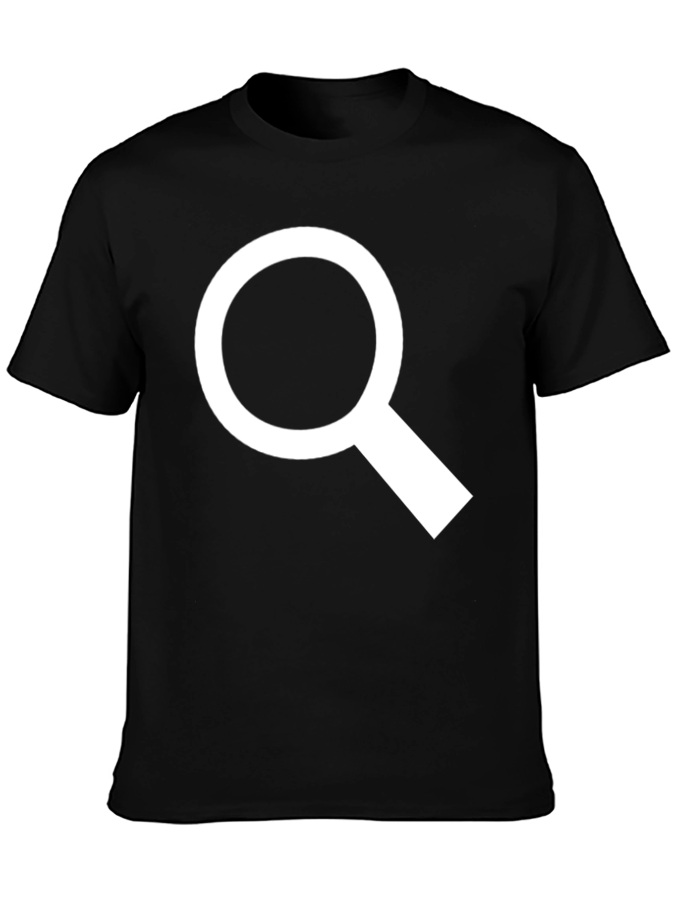 Black Magnifying Glass Graphic T-Shirt - Search Tee view 3