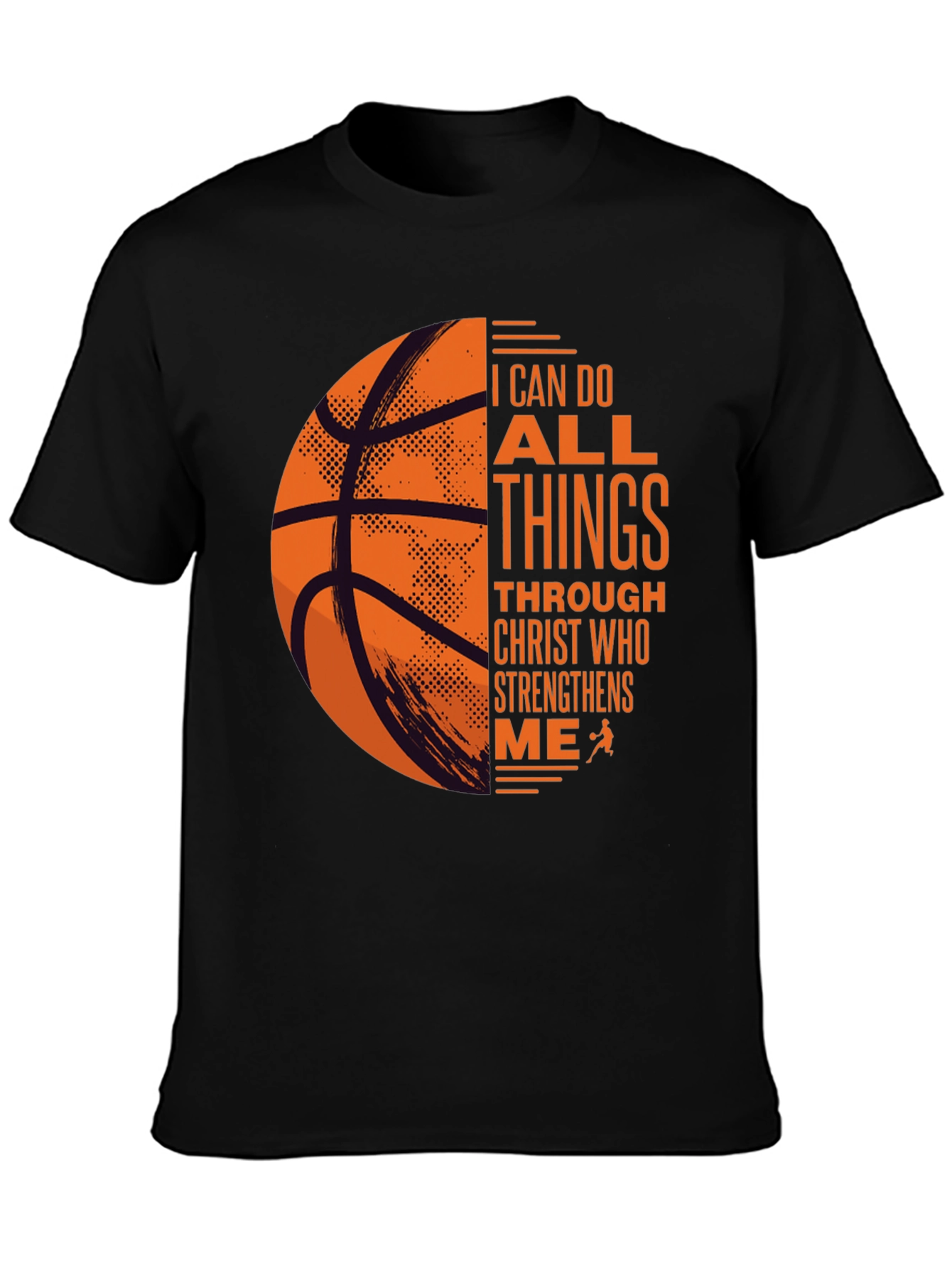 Black Basketball Christian T-Shirt: I Can Do All Things view 3
