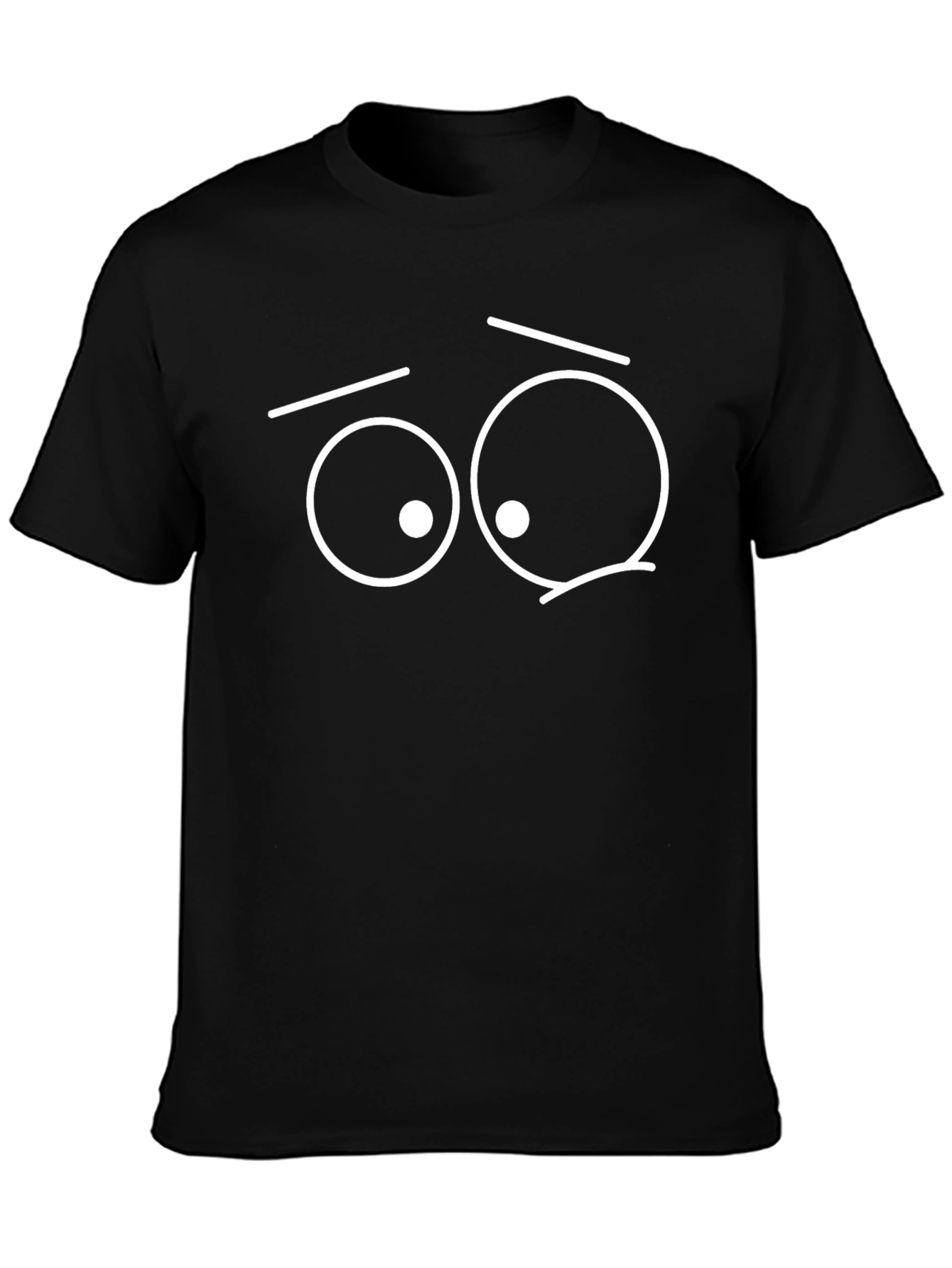Black Funny Googly Eyes T-Shirt - Black Graphic Tee view 3