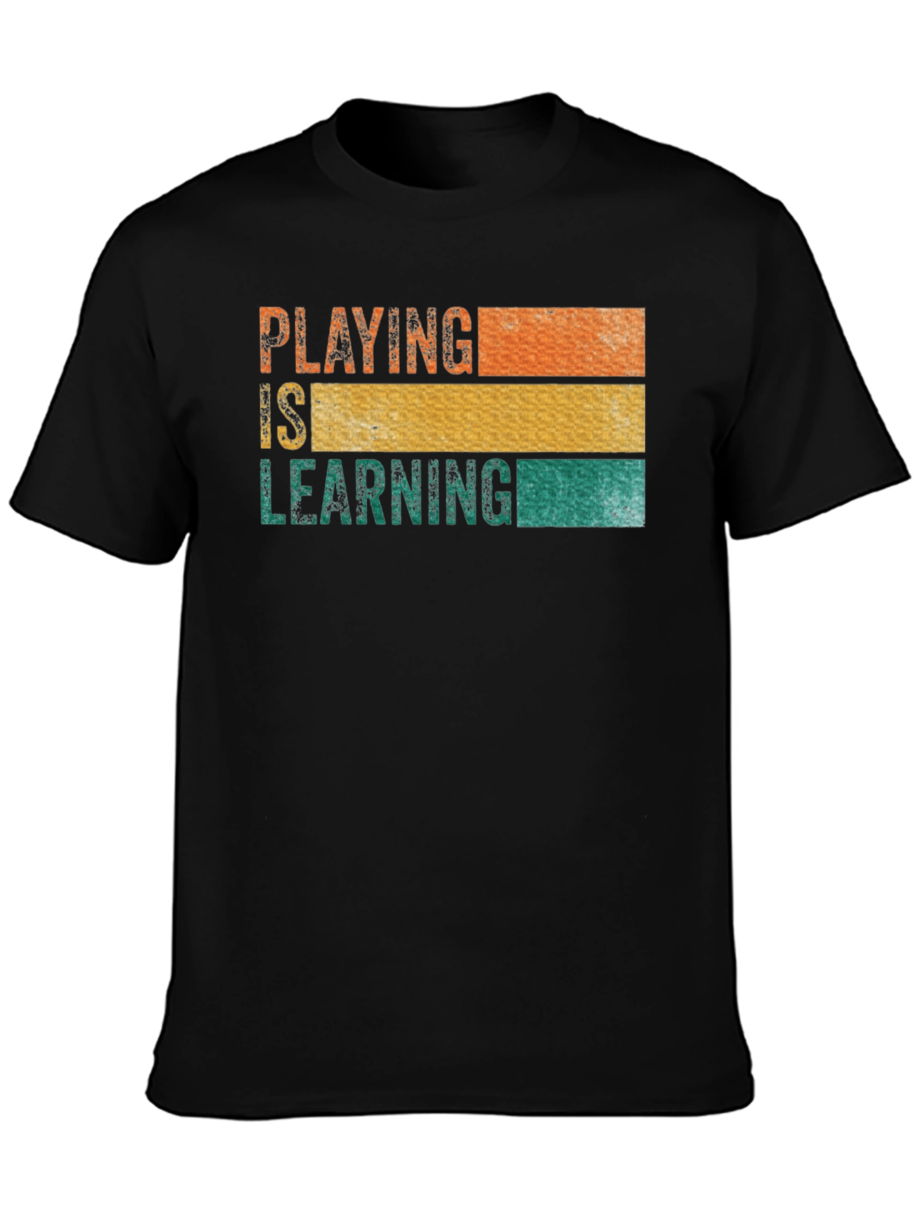 Black Playing is Learning Graphic T-Shirt view 3
