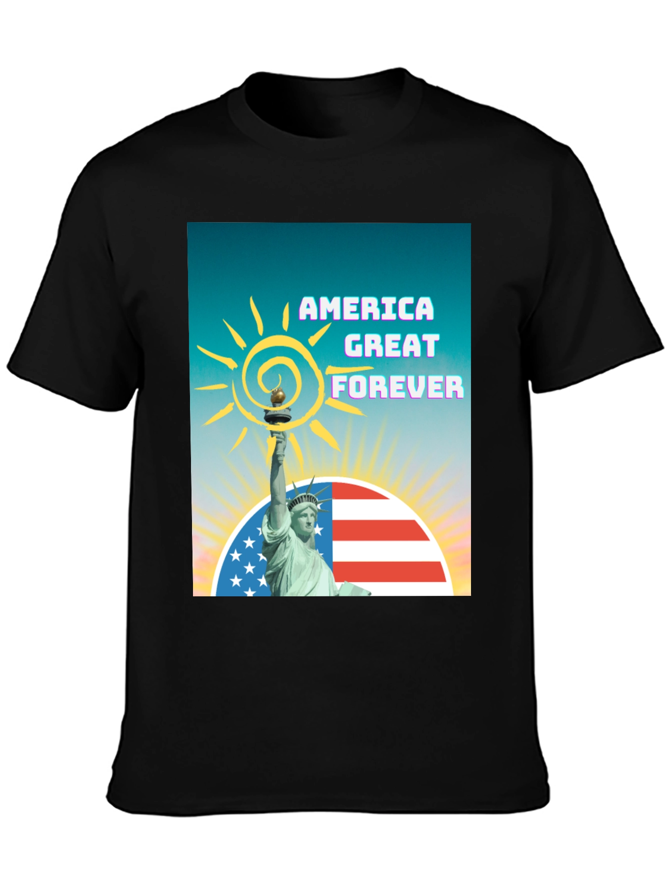 Black America Great Forever Graphic Tee view 3
