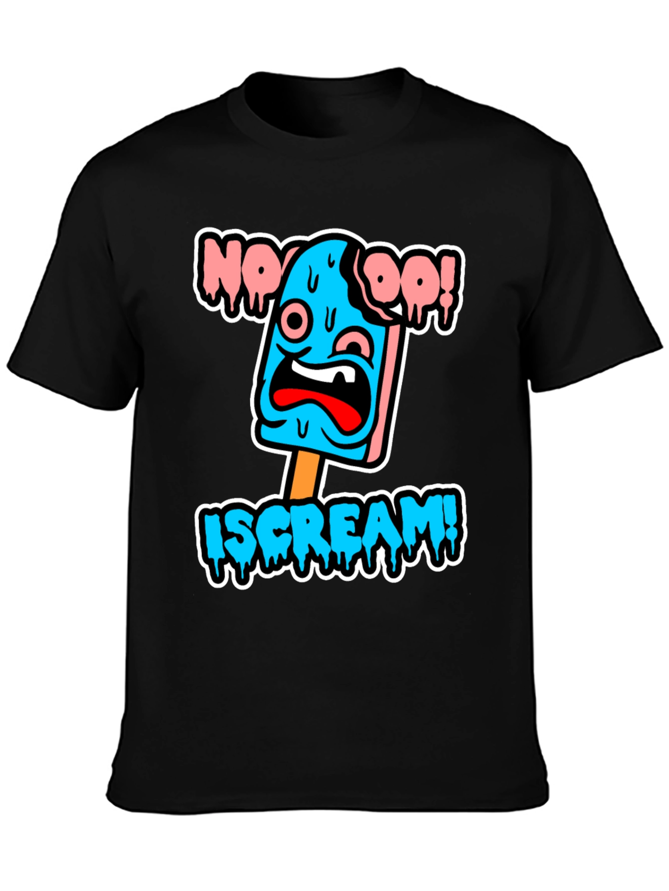 Black Ice Cream Horror T-Shirt - Funny Graphic Tee view 3