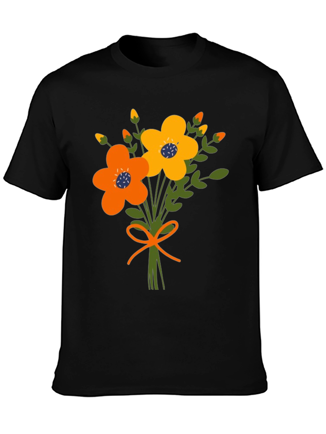 Black Floral Bouquet Graphic Tee view 3