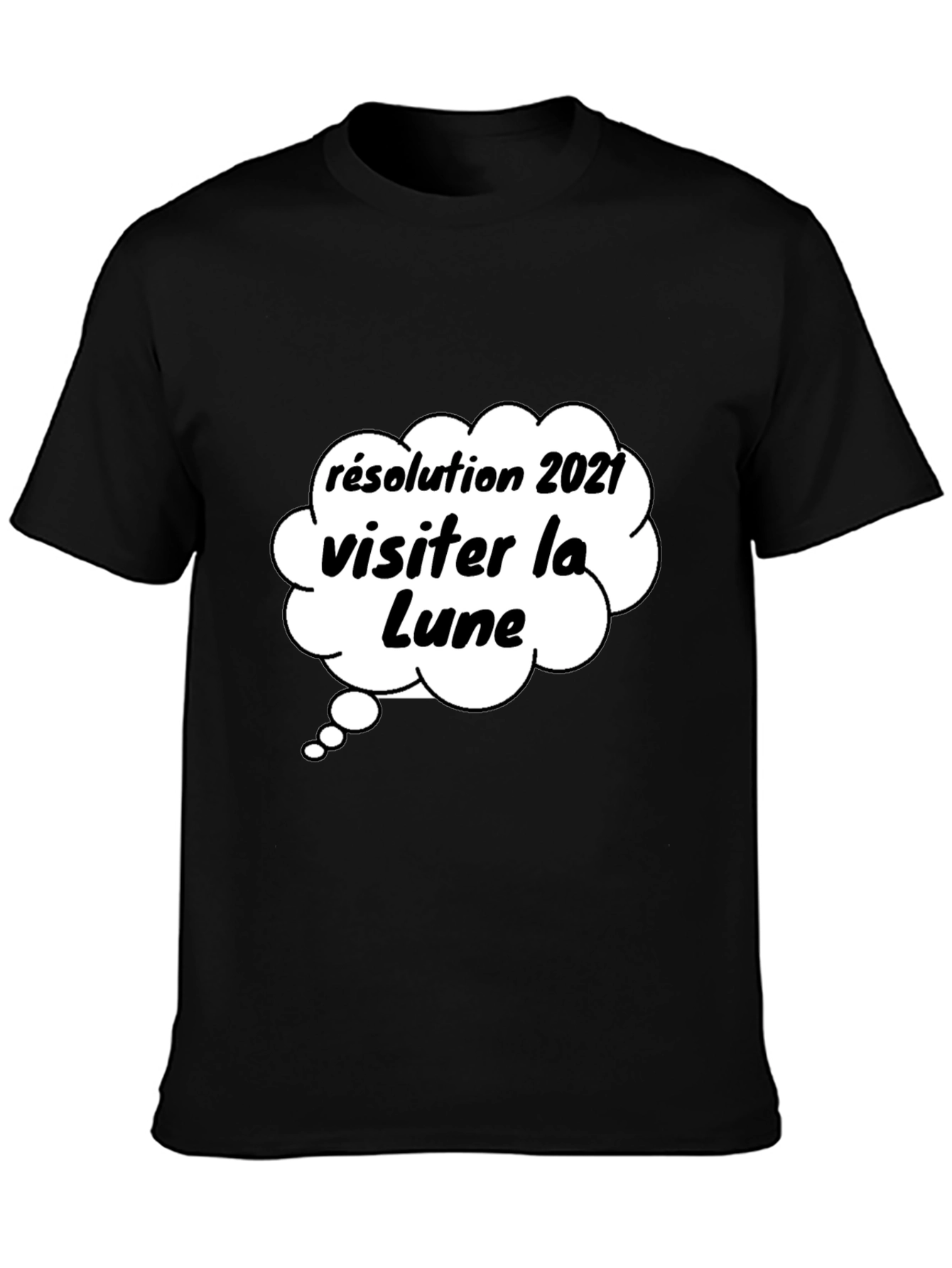 Black Lunar Resolution T-Shirt - French Novelty Tee view 3