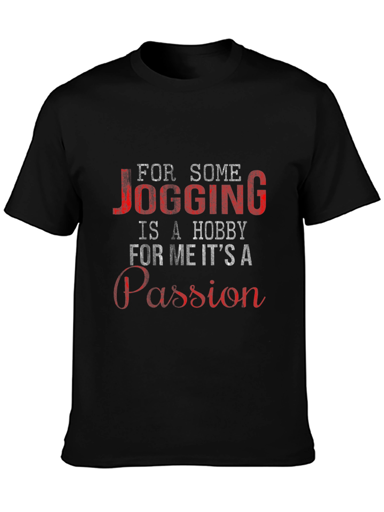 Black Jogging Passion Graphic T-Shirt view 3