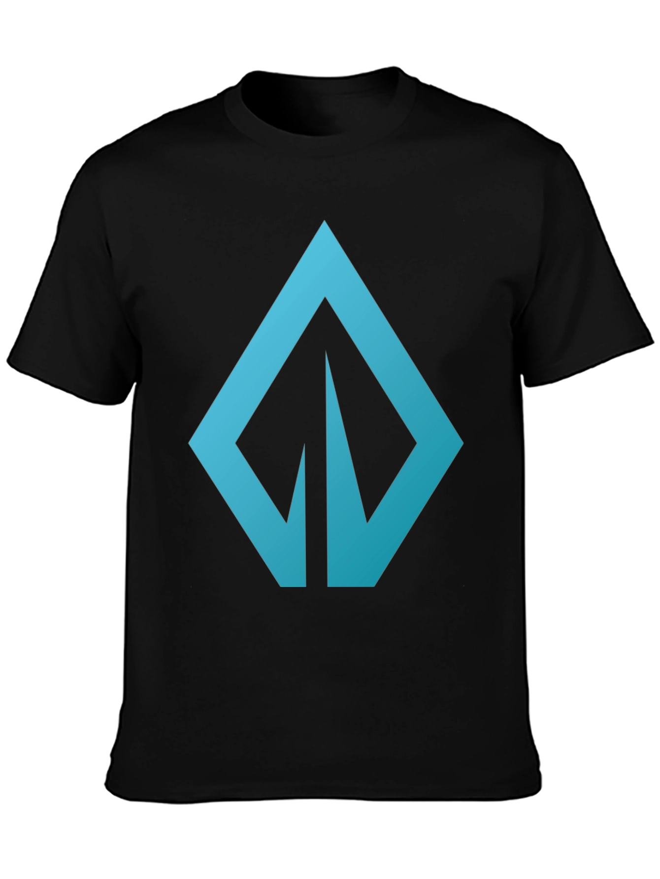Black Modern Blue Logo Graphic Tee - Casual Style view 3