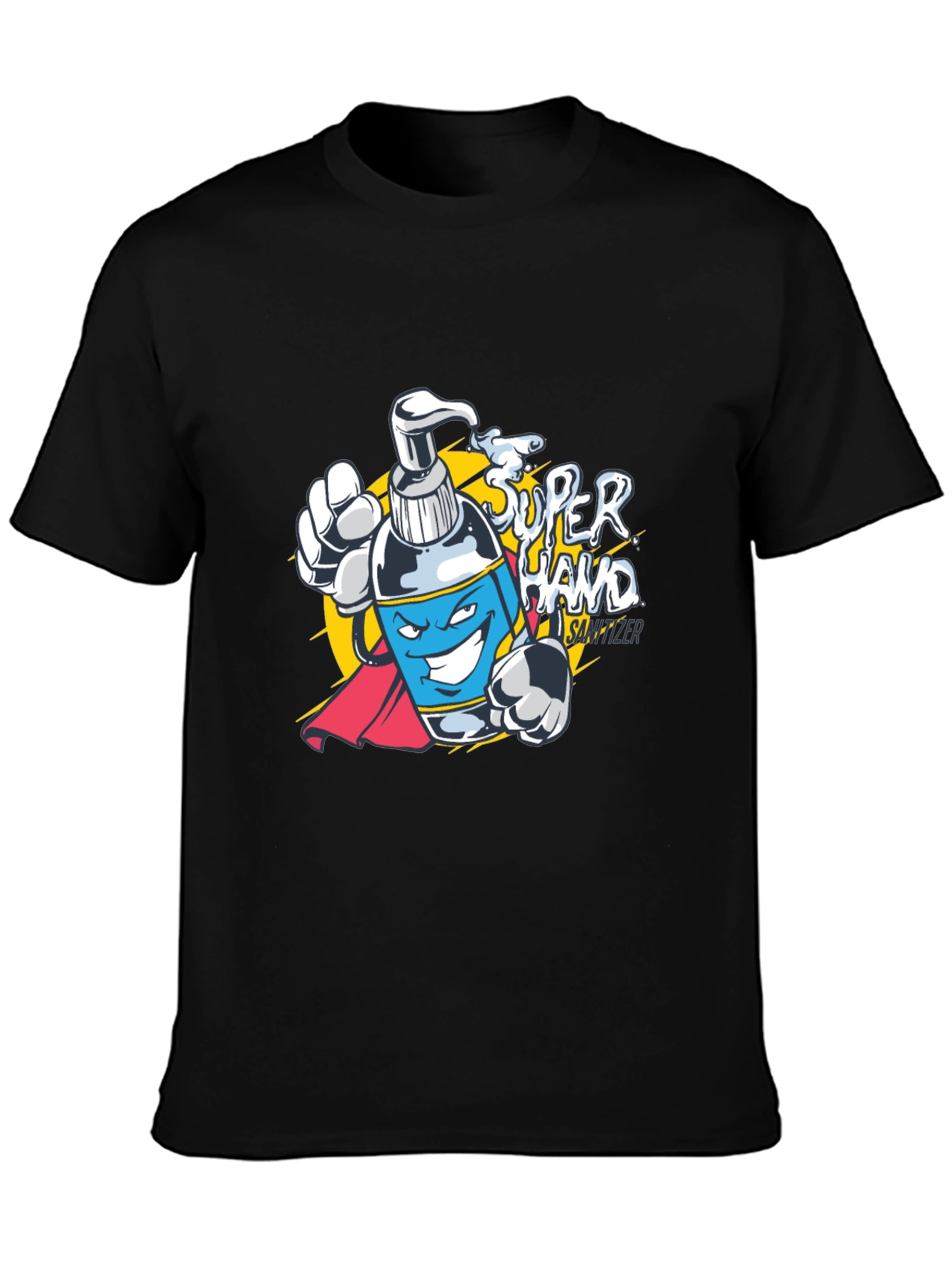 Black Super Hand Sanitizer Graphic T-Shirt - Black view 3