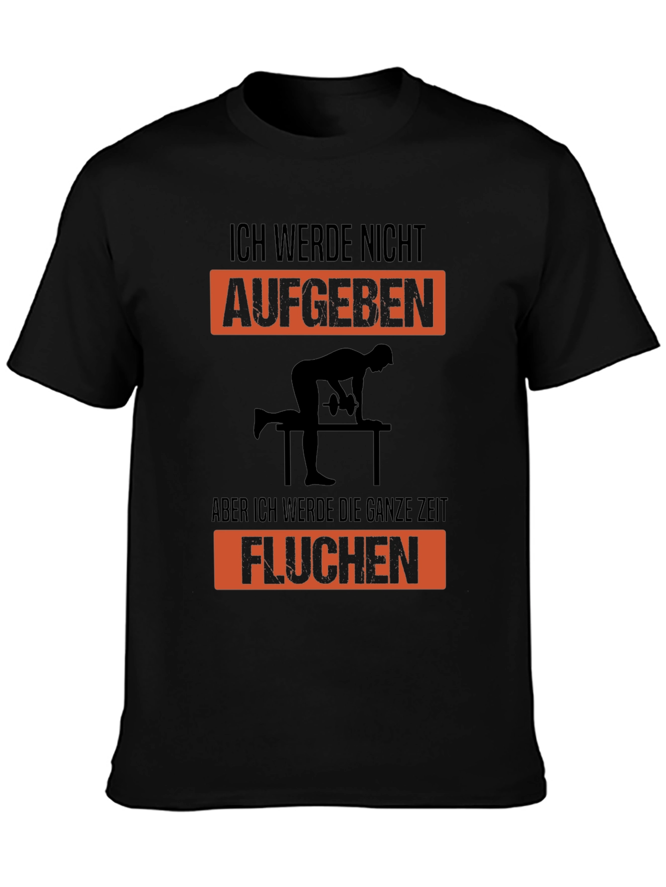 Black Ich Werde Nicht Aufgeben Graphic T-Shirt view 3