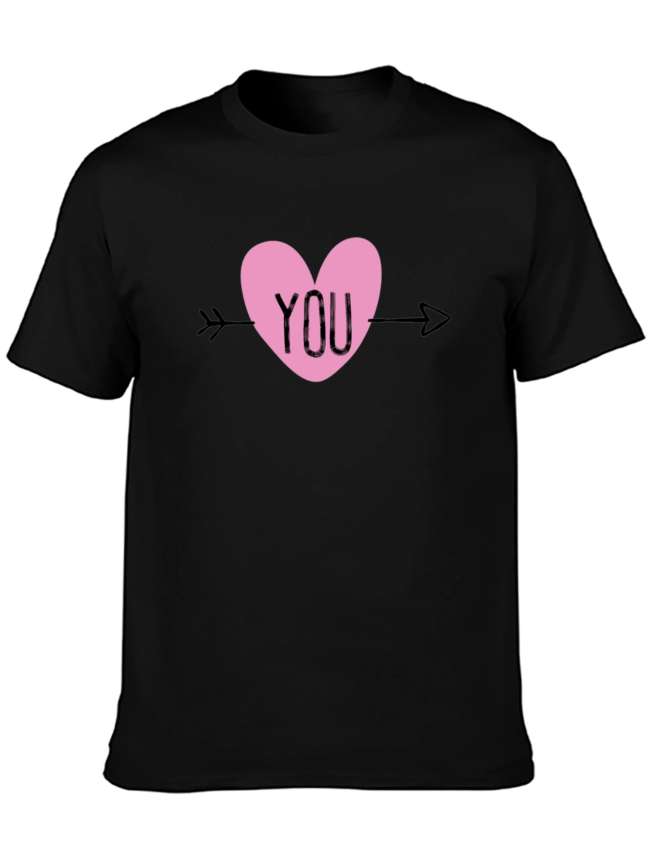Black You Heart Valentine's Day T-Shirt view 3