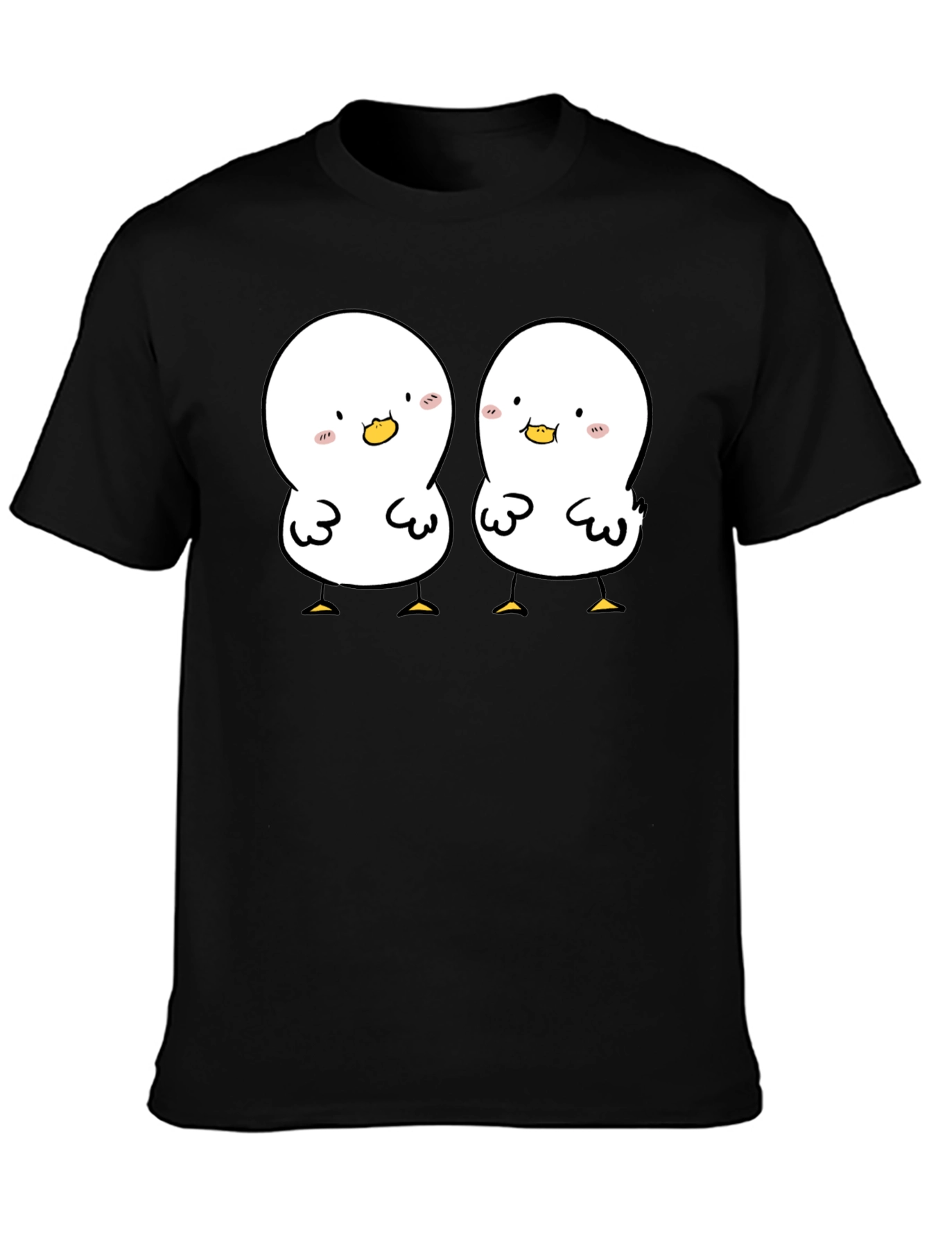 Black Cute Duckling Graphic Tee - Soft Black Cotton Shirt view 3