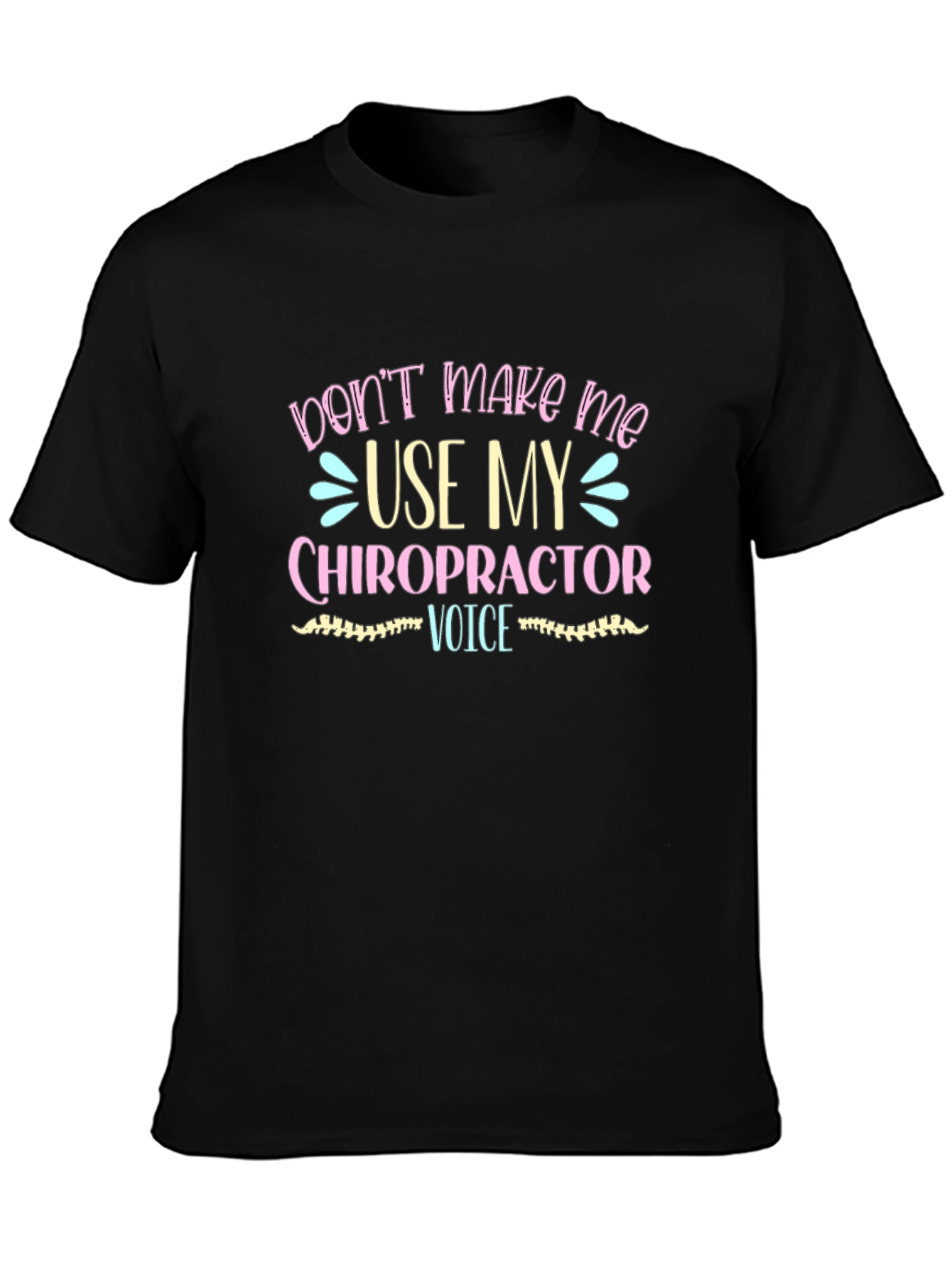 Black Chiropractor Voice Graphic Tee - Black view 3