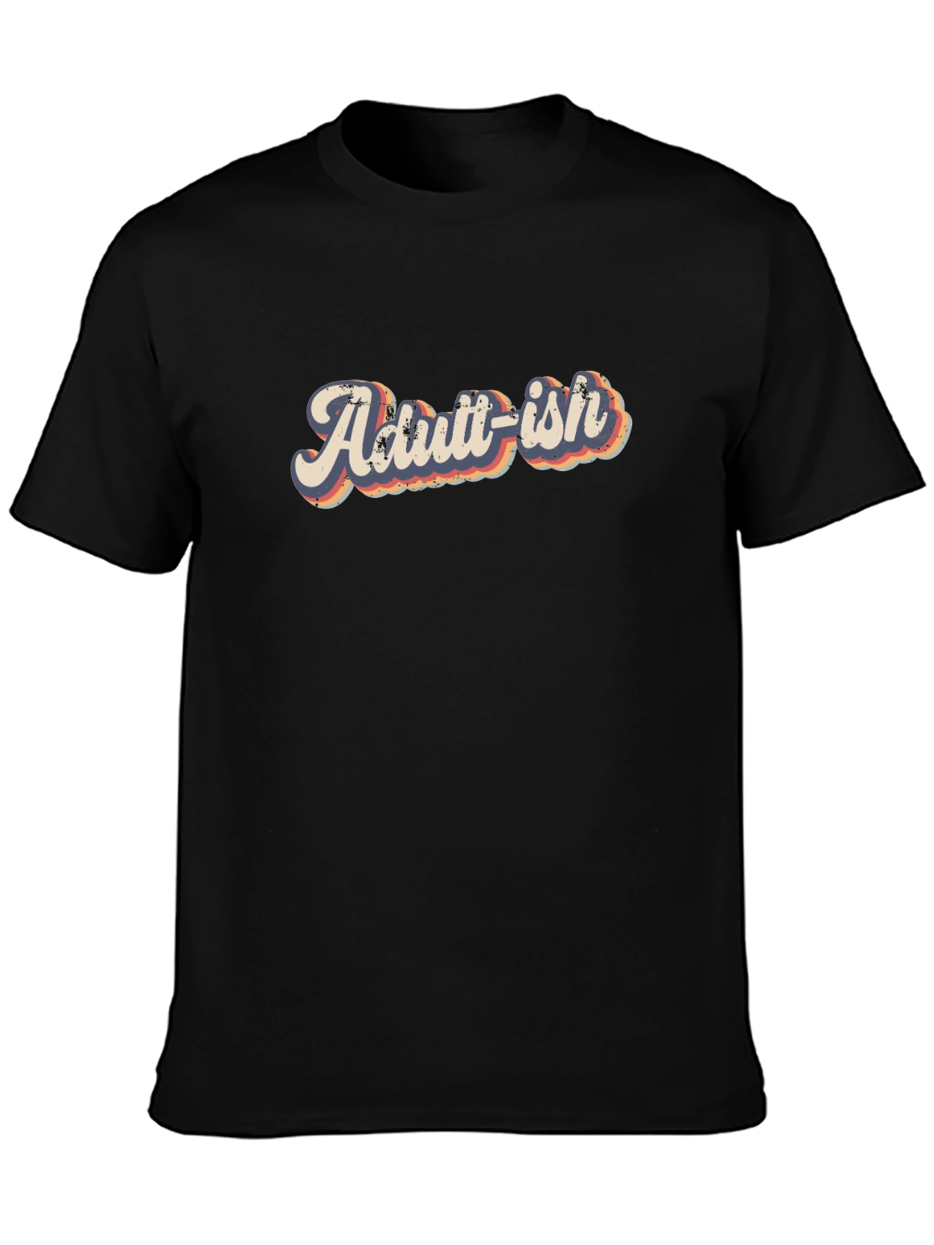 Black Adult-ish Retro T-Shirt view 3