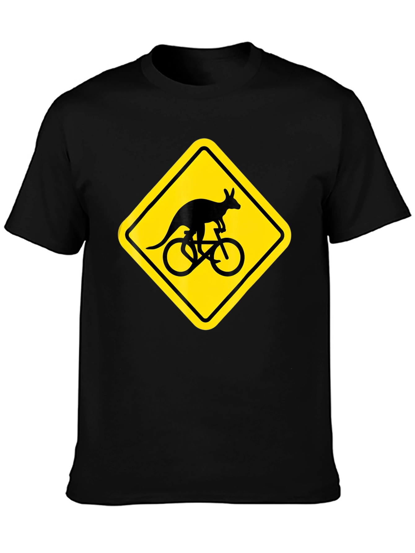 Black Kangaroo Cycling T-Shirt - Novelty Graphic Tee view 3
