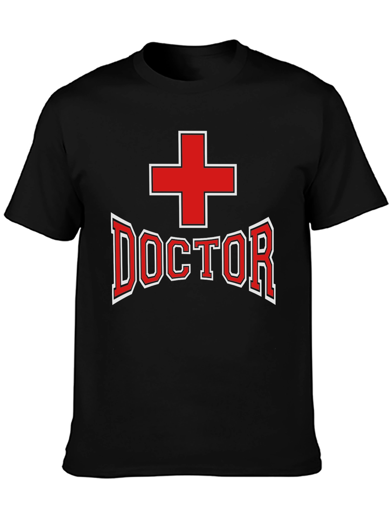 Black Doctor T-Shirt - Red Cross Design view 3