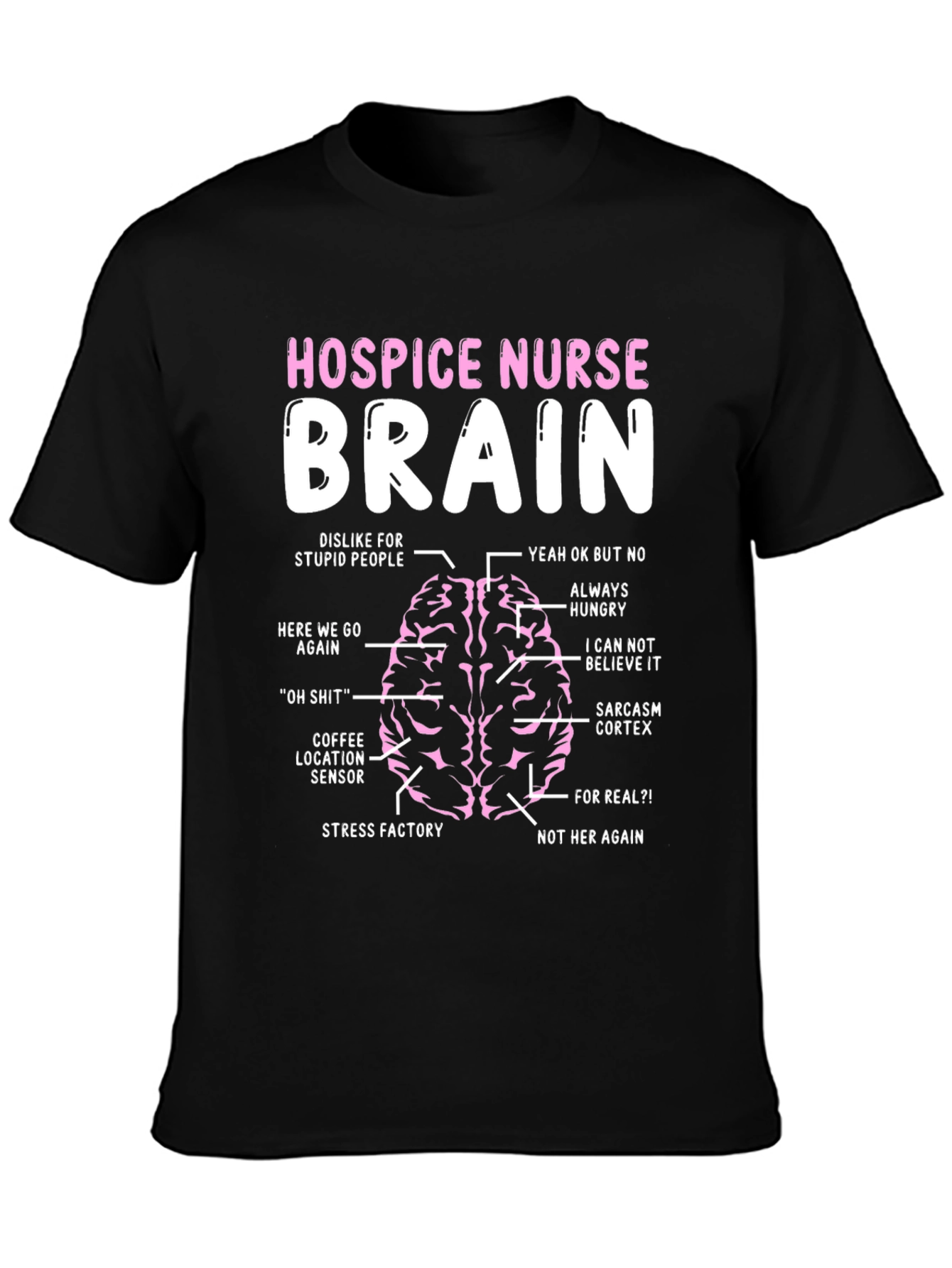 Black Hospice Nurse Brain Anatomy T-Shirt view 3