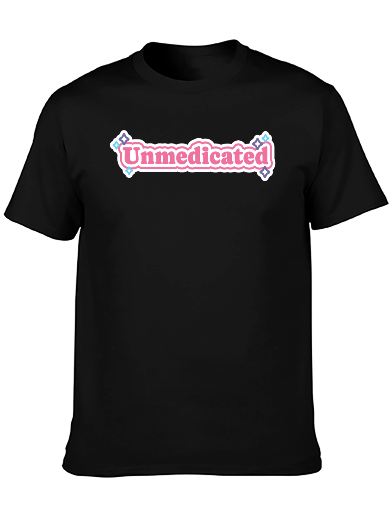 Black Unmedicated Graphic Tee - Black Crew Neck T-Shirt view 3